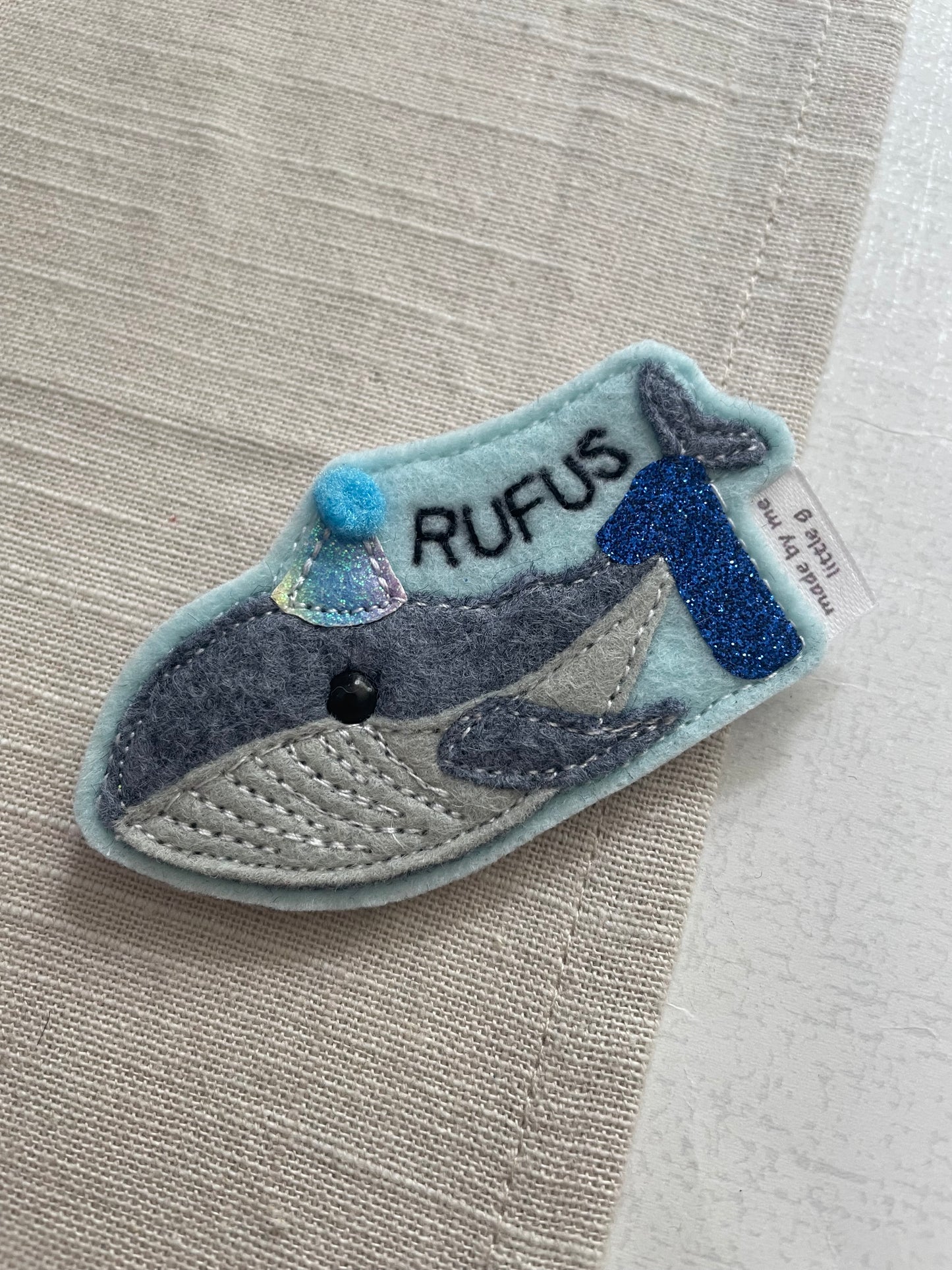 Whale birthday badge