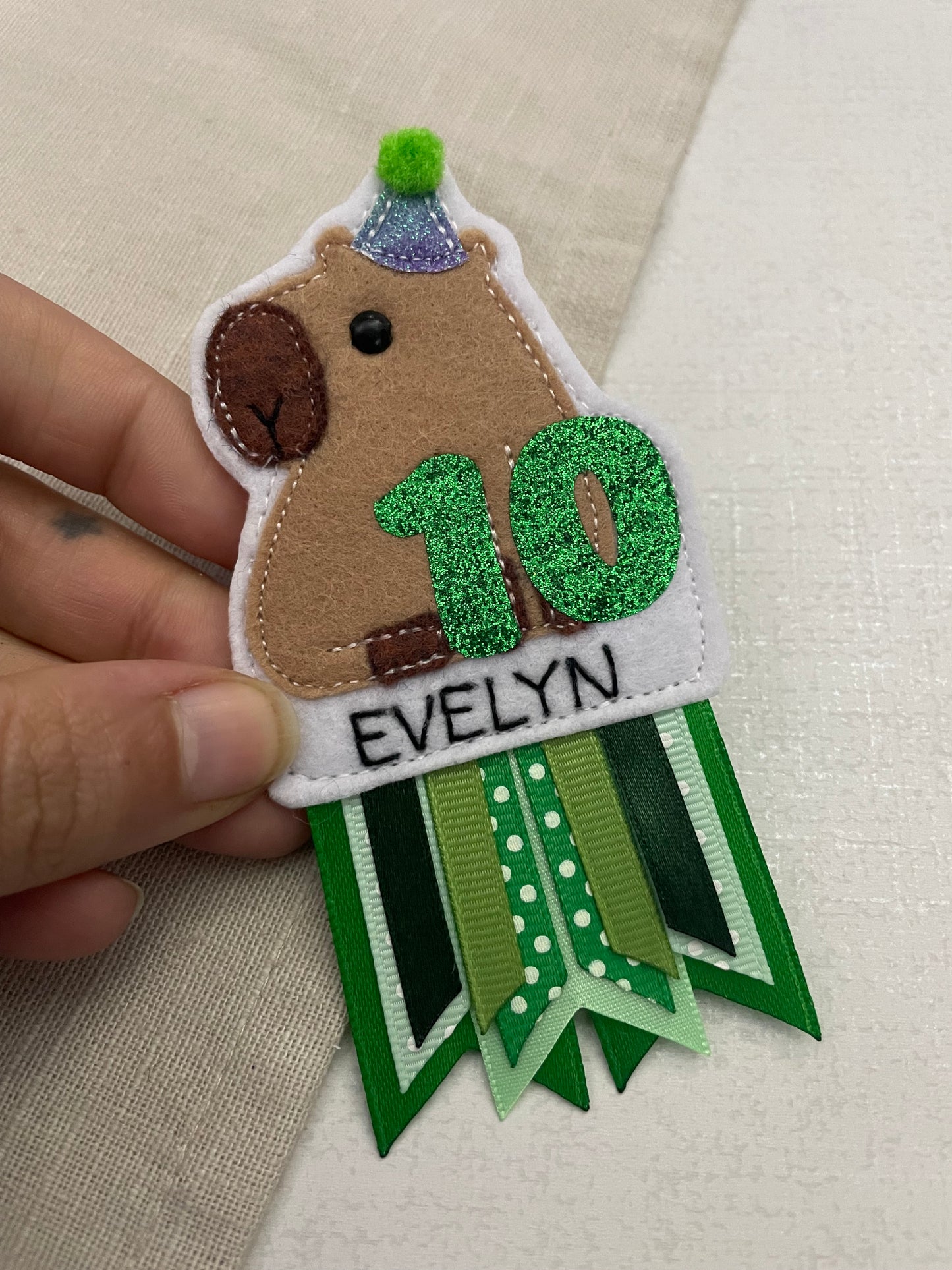 Capybara birthday badge