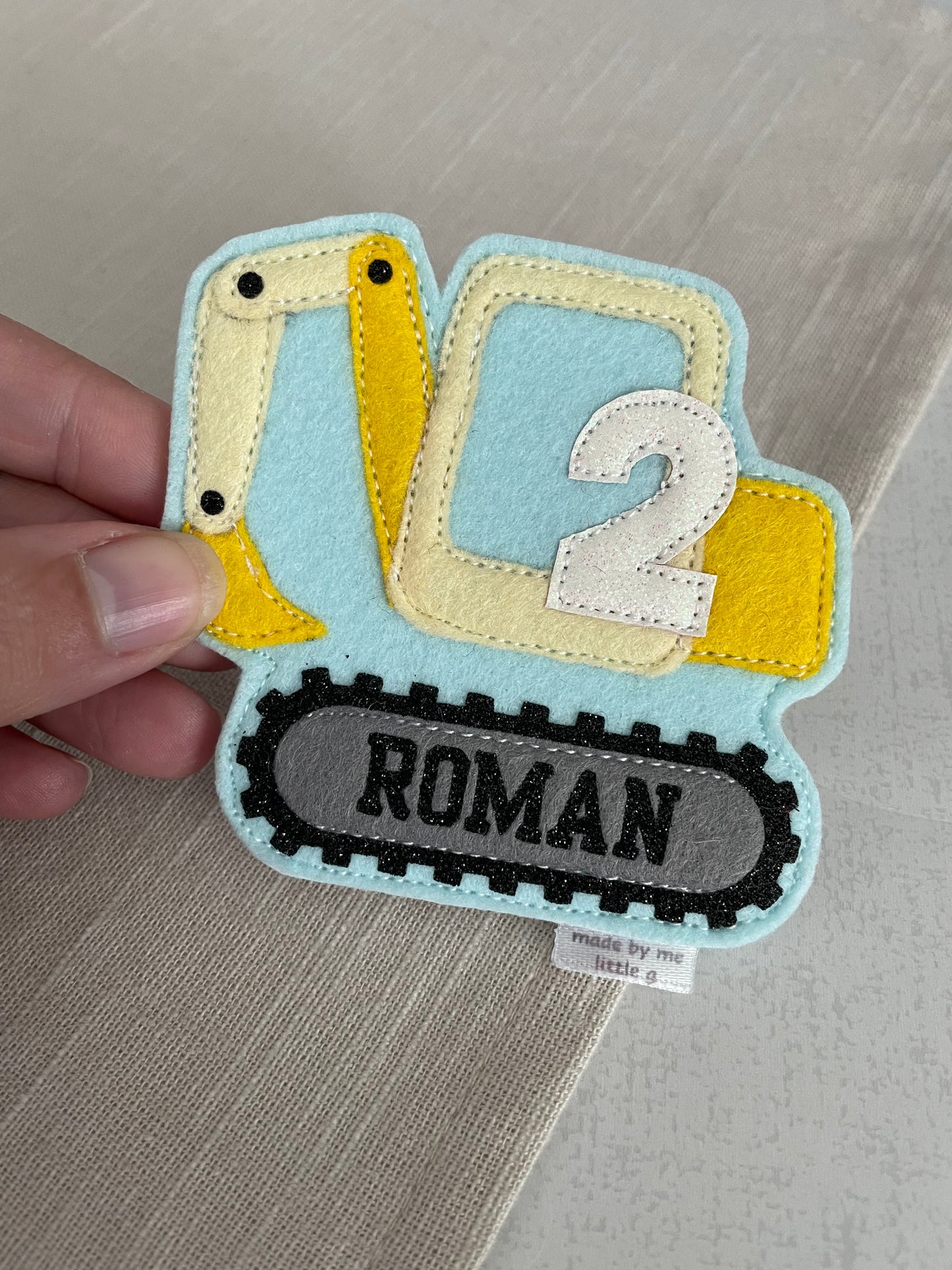 Digger birthday badge