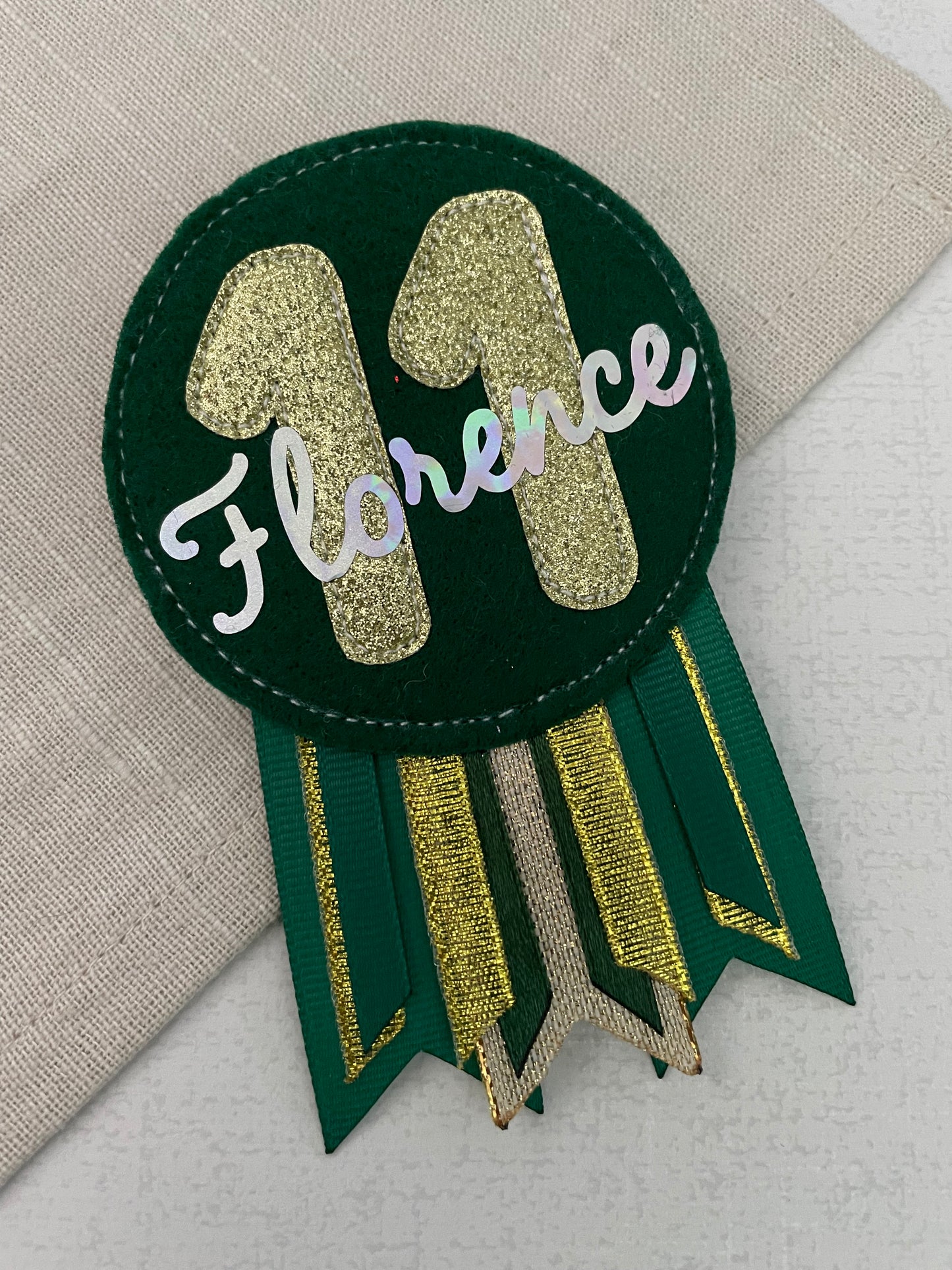 Custom colour birthday badge