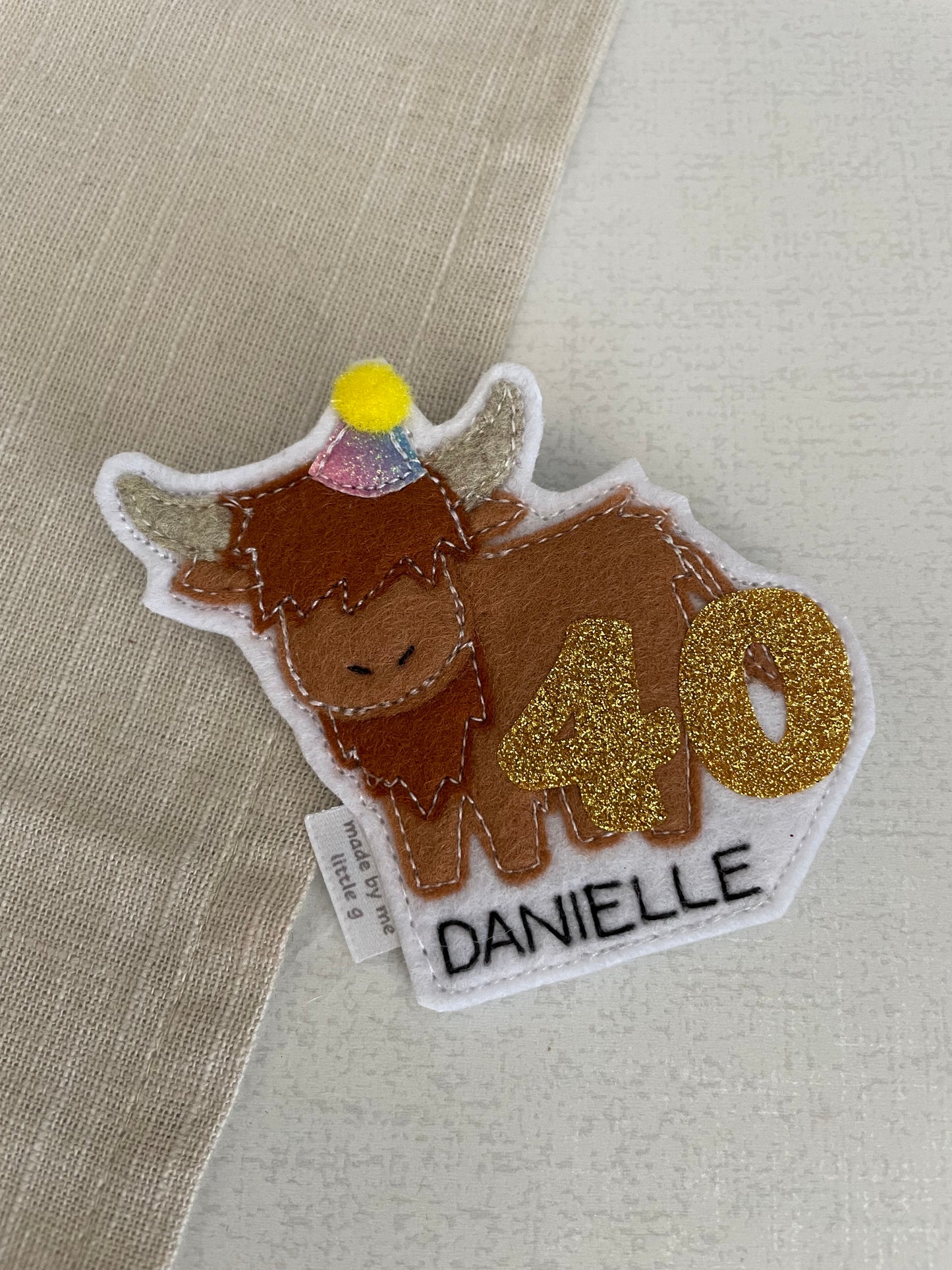 Highland Cow Birthday Badge