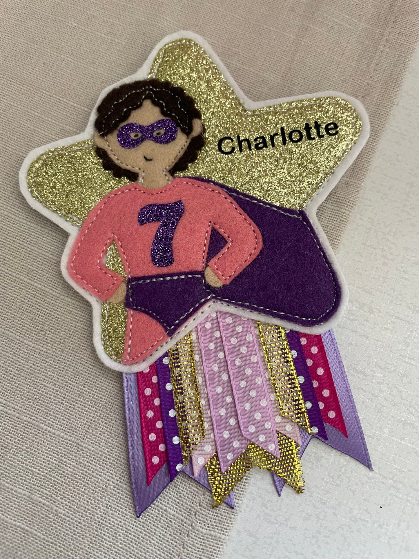 Superhero birthday badge