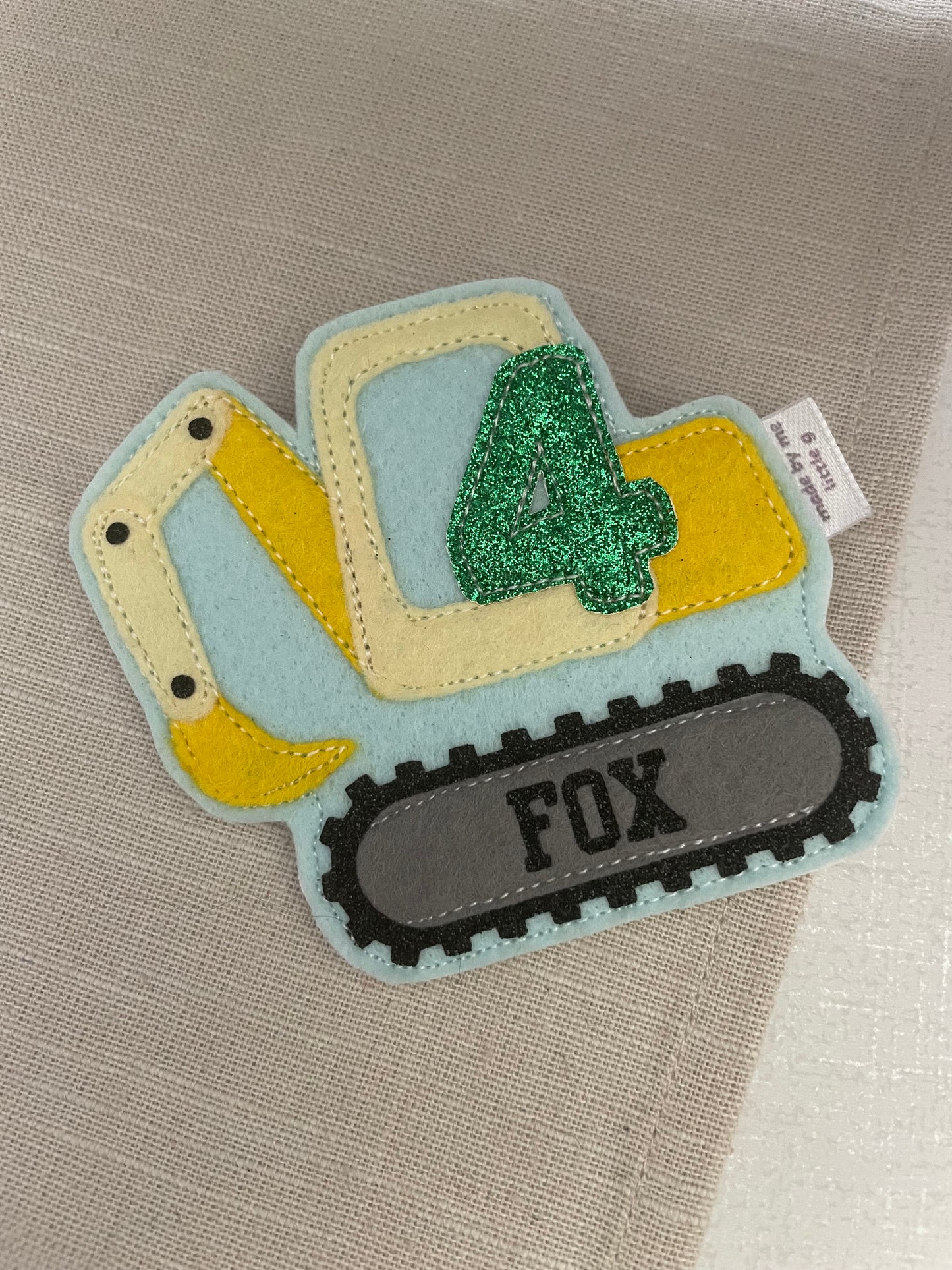 Digger birthday badge