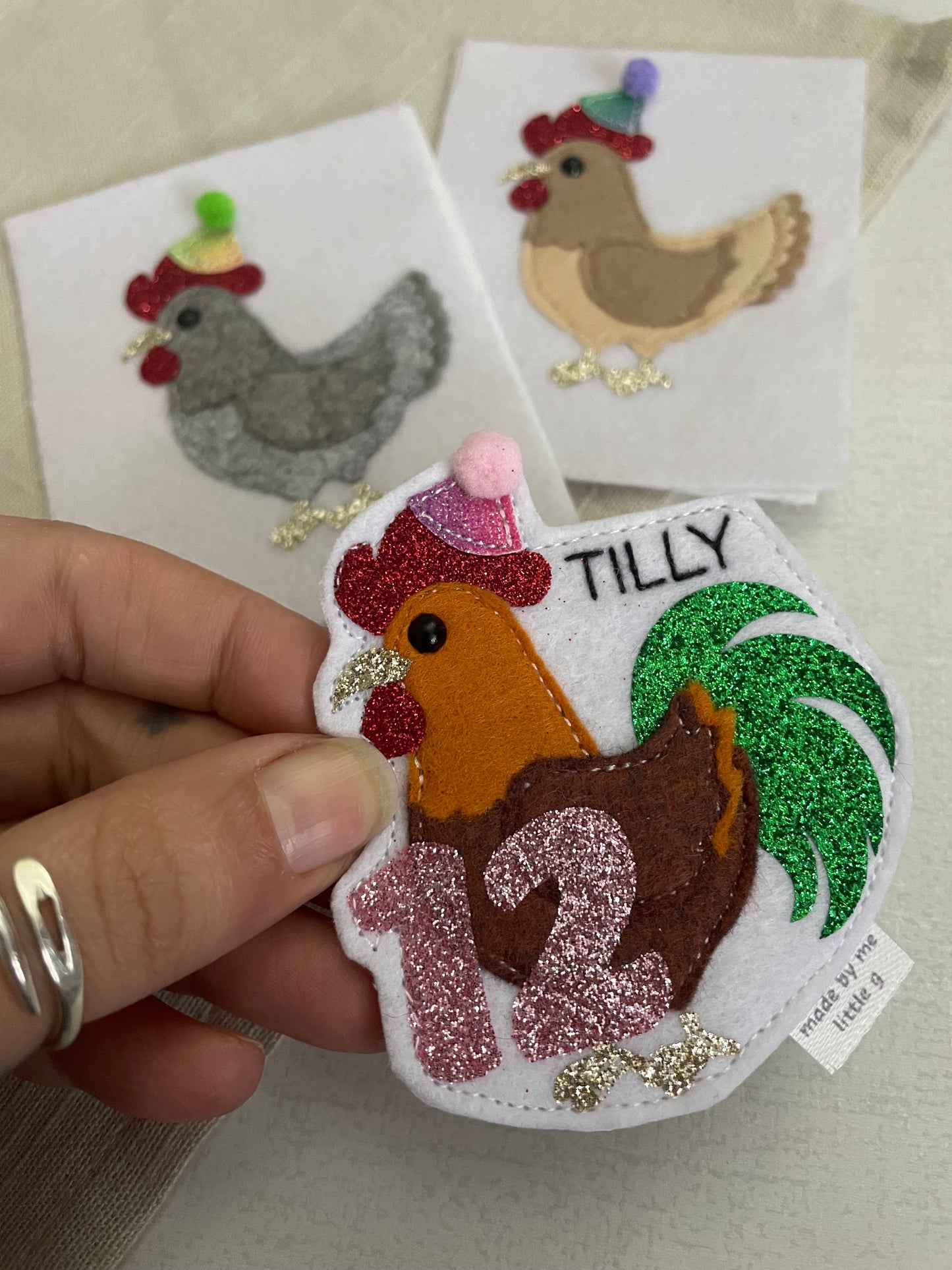 Chicken birthday badge