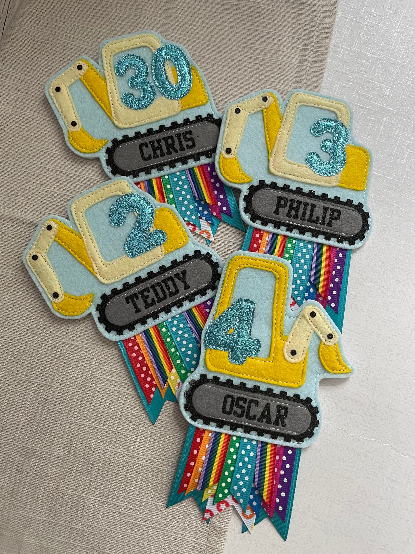 Digger birthday badge