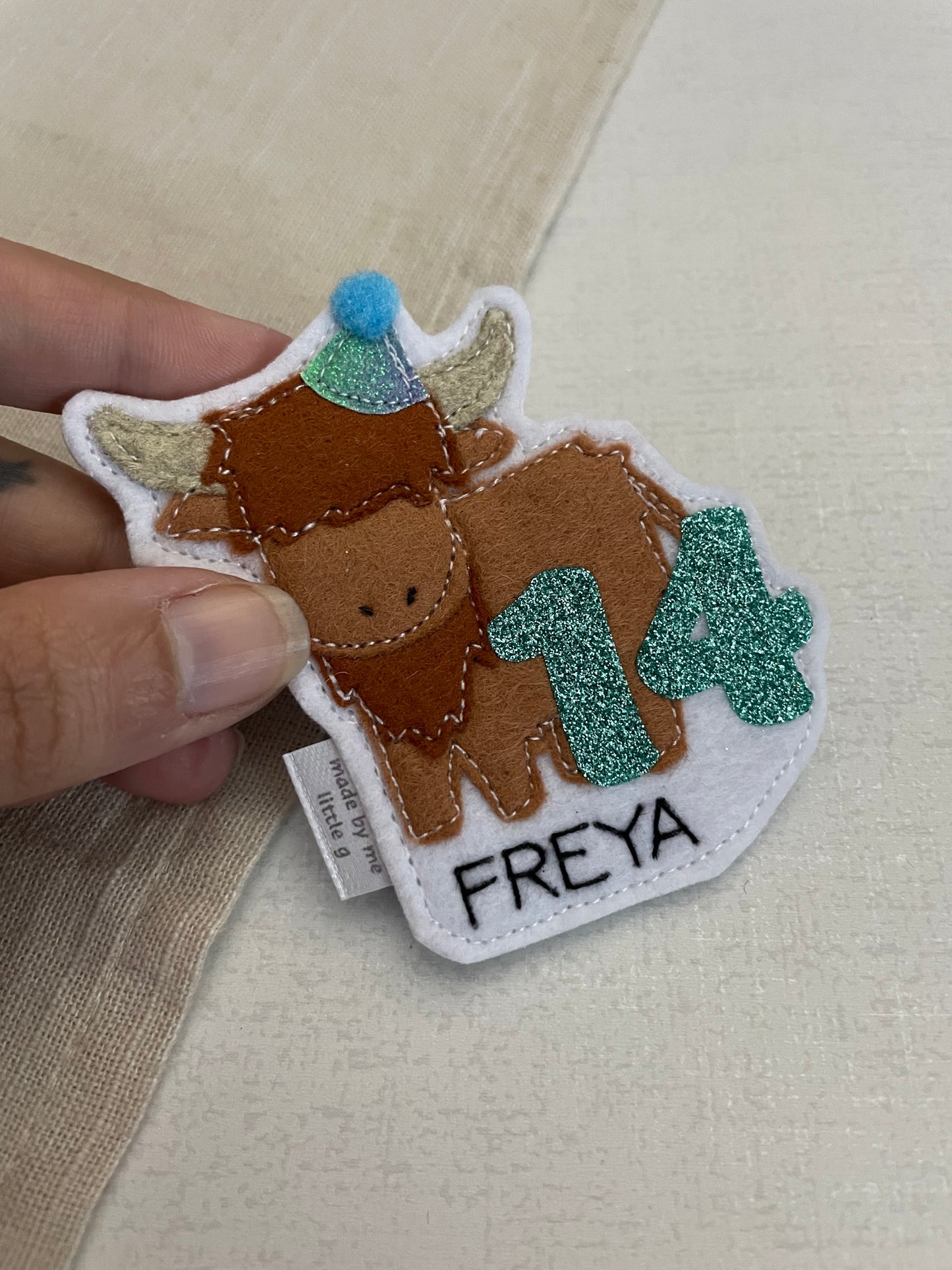 Highland Cow Birthday Badge