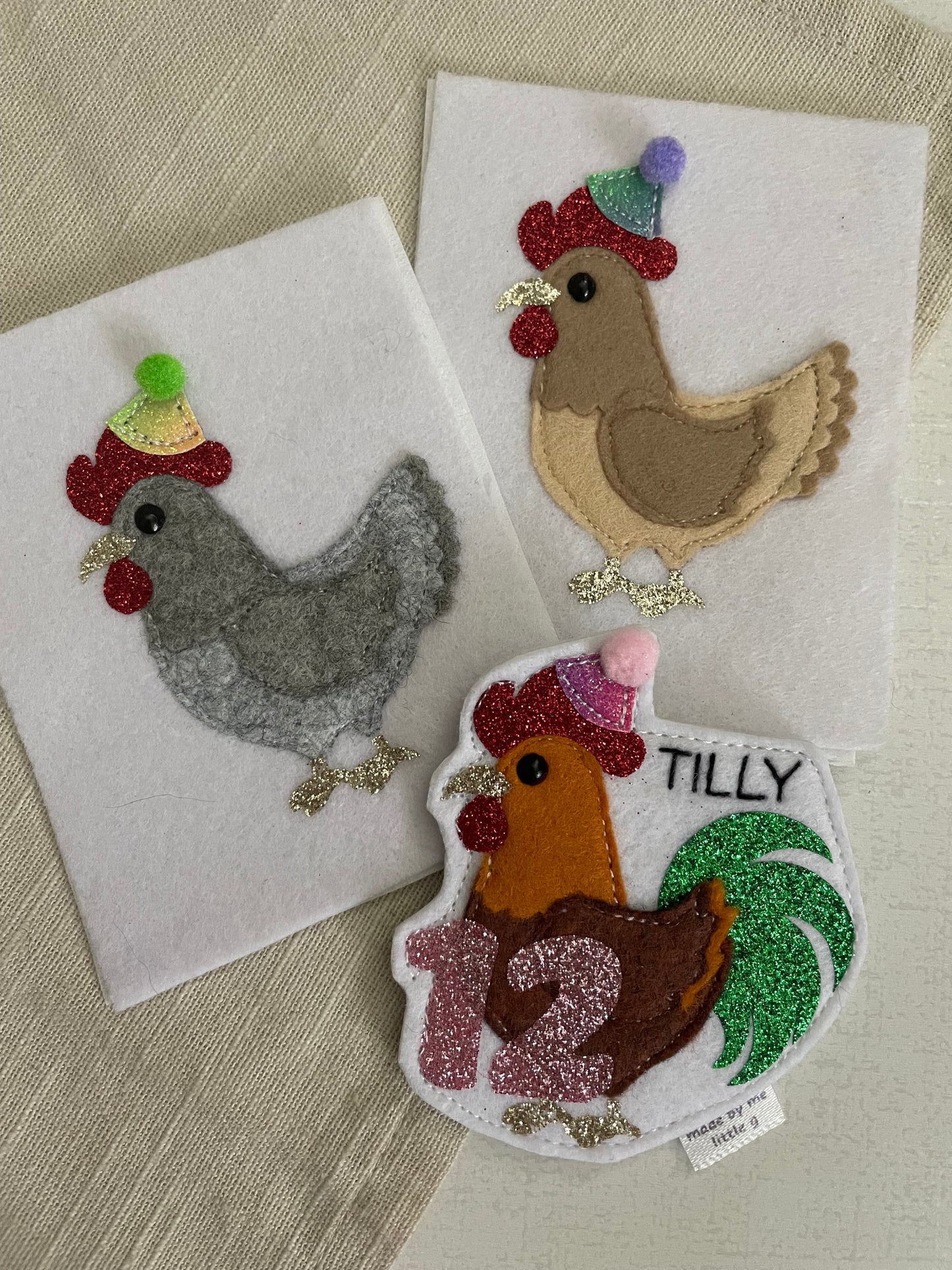 Chicken birthday badge