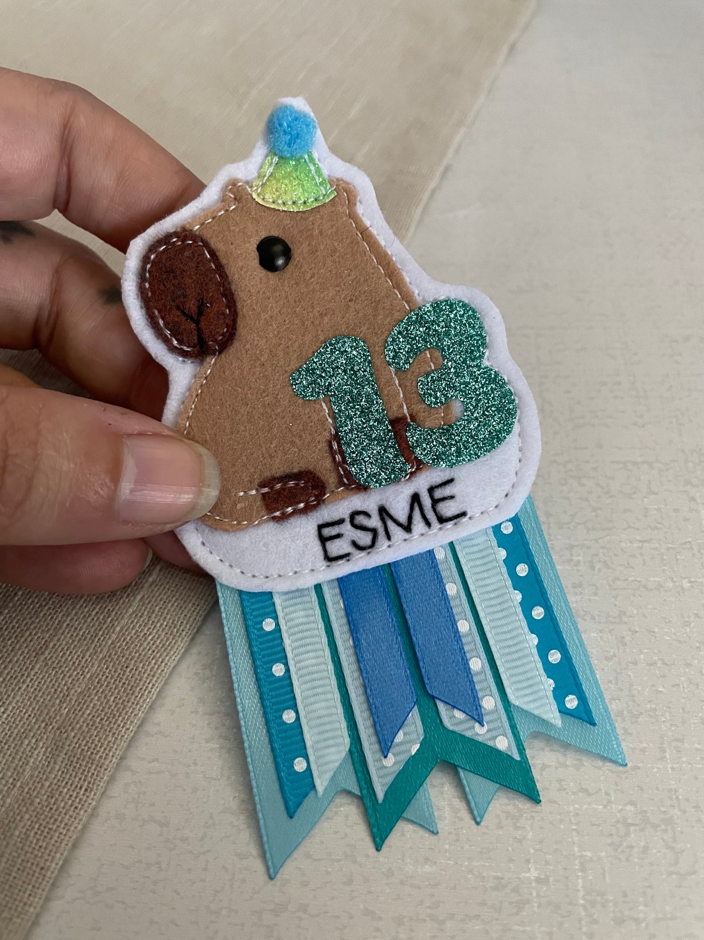 Capybara birthday badge