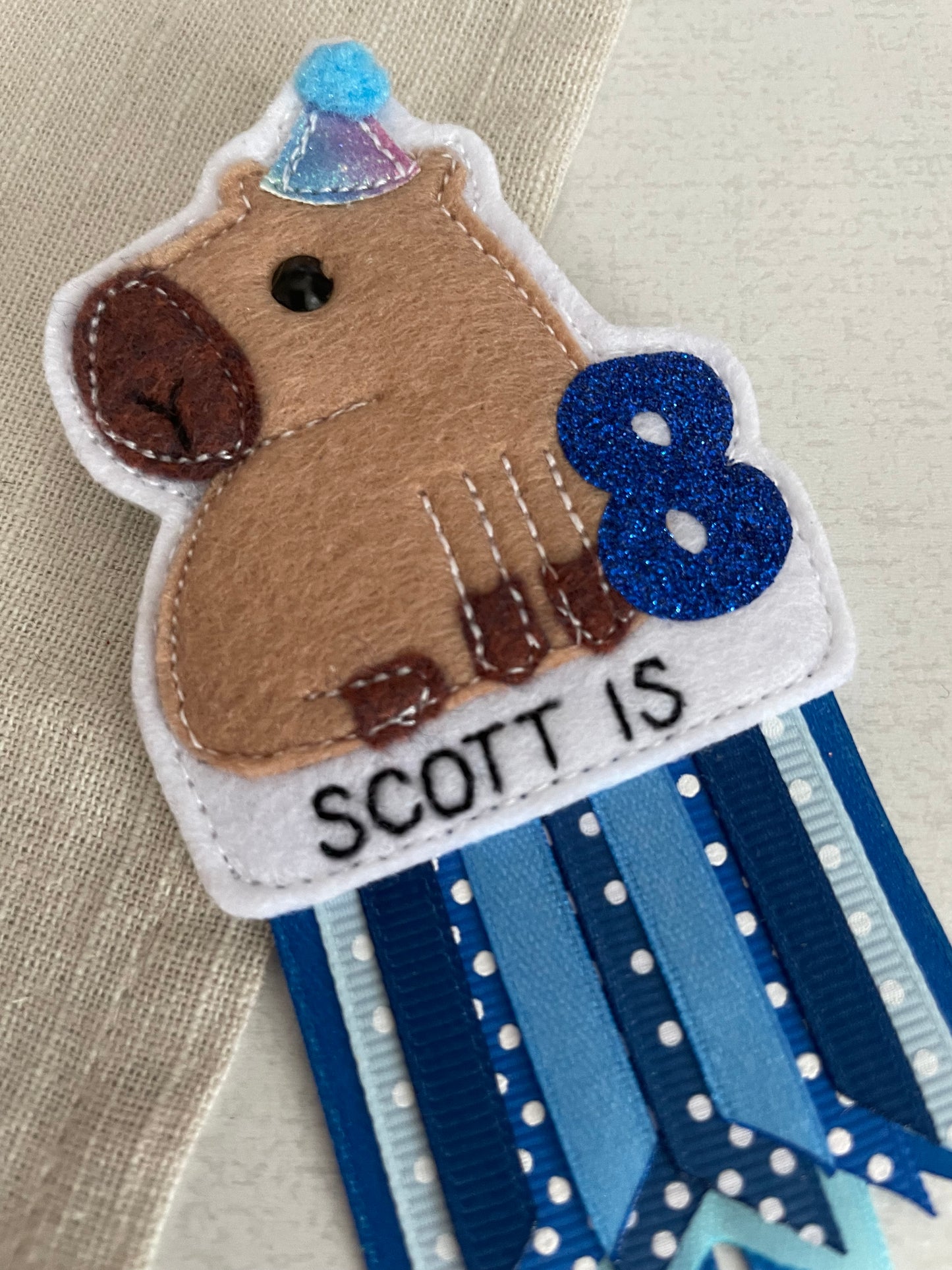 Capybara birthday badge
