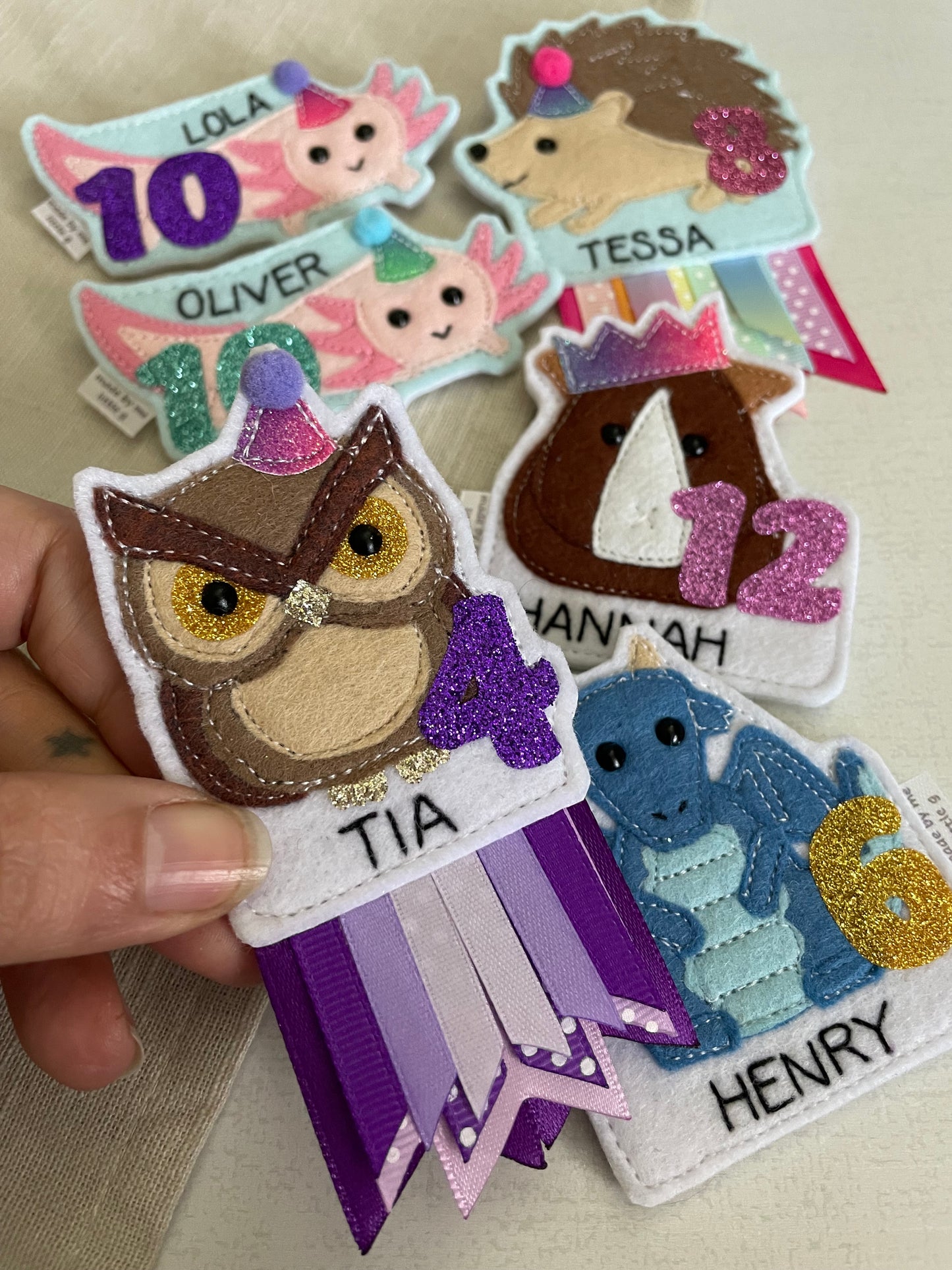 Owl birthday badge