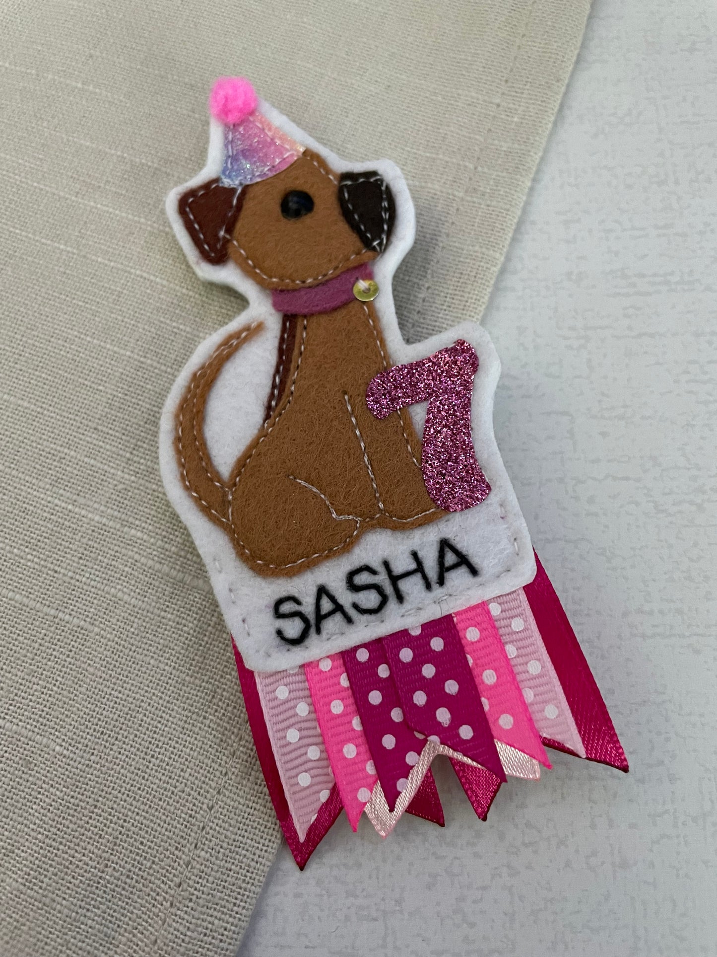 Dog birthday badge