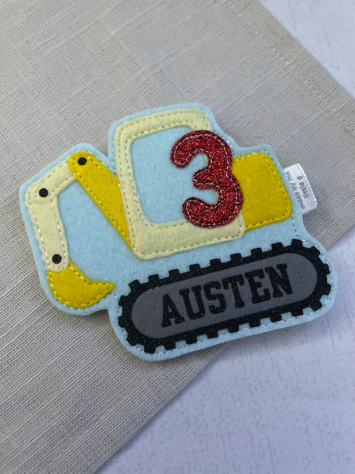 Digger birthday badge
