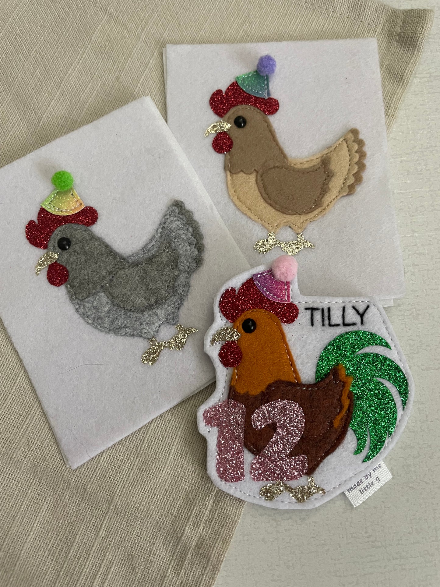 Chicken birthday badge