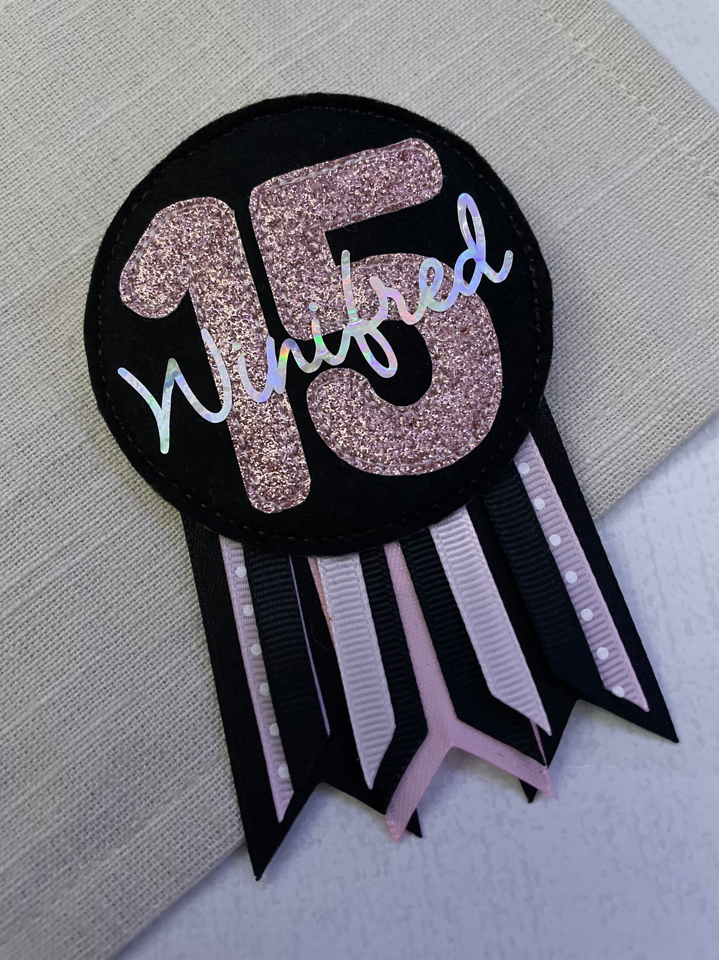 Custom colour birthday badge