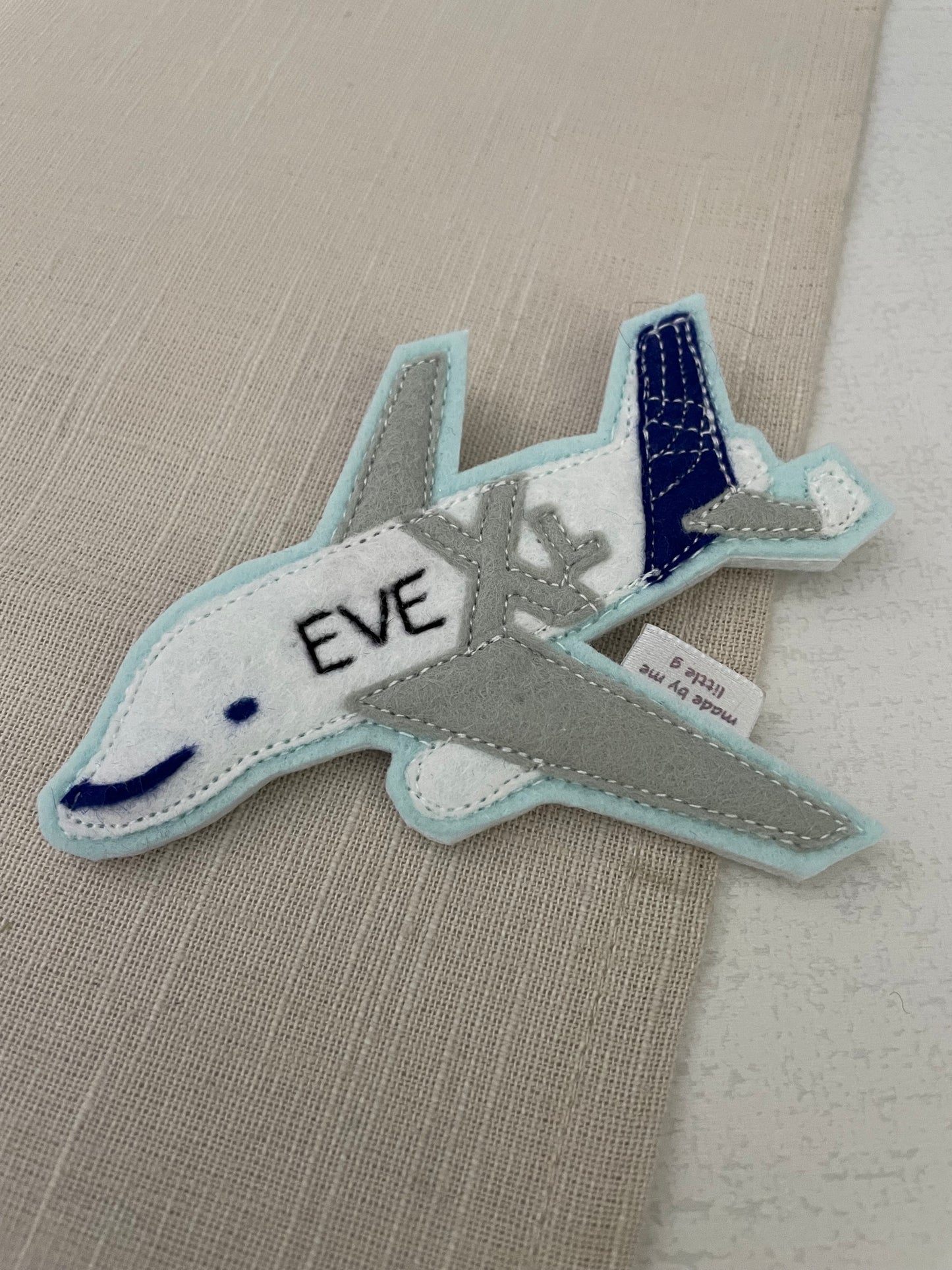 Beluga airplane birthday badge