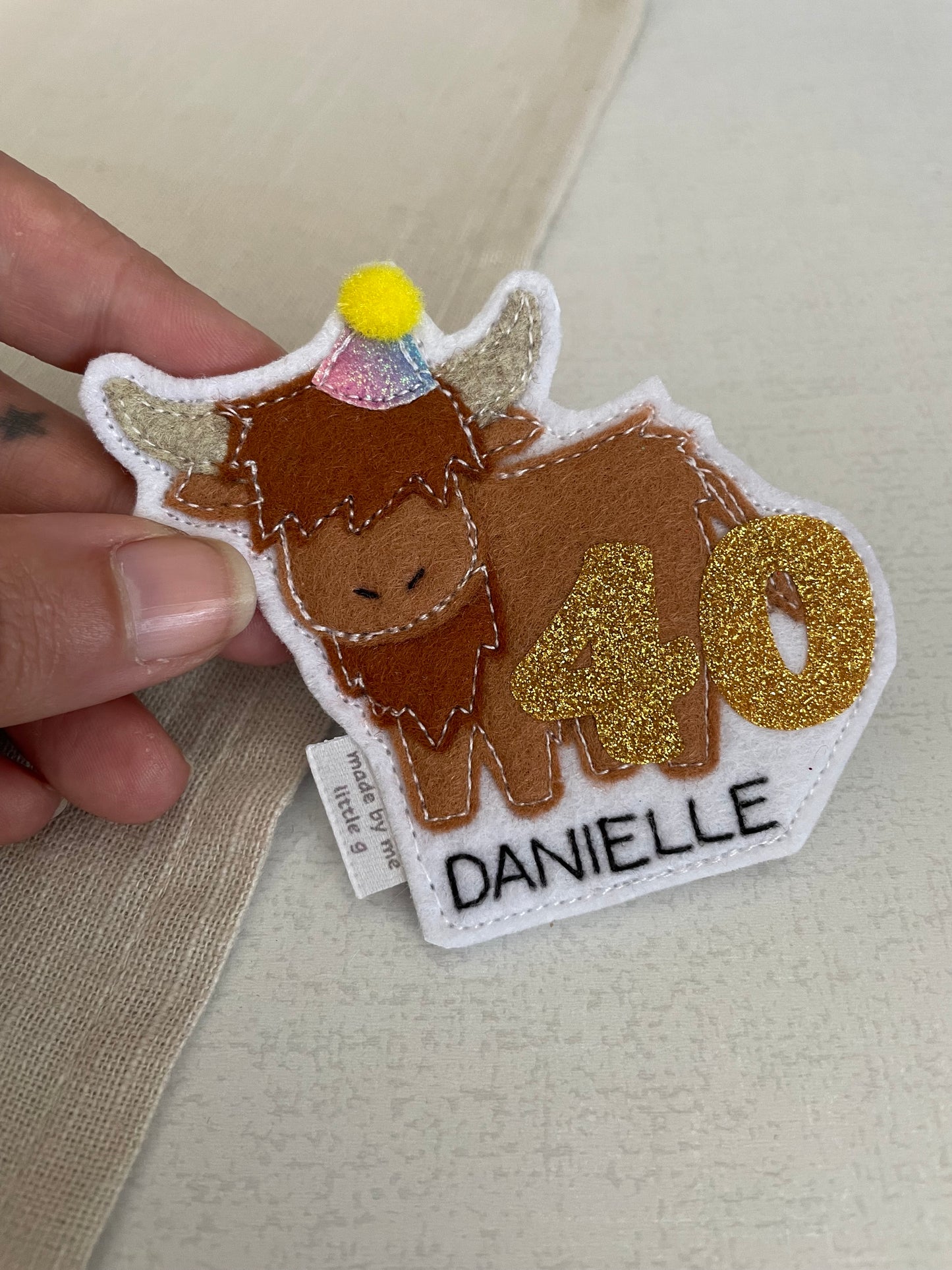 Highland Cow Birthday Badge
