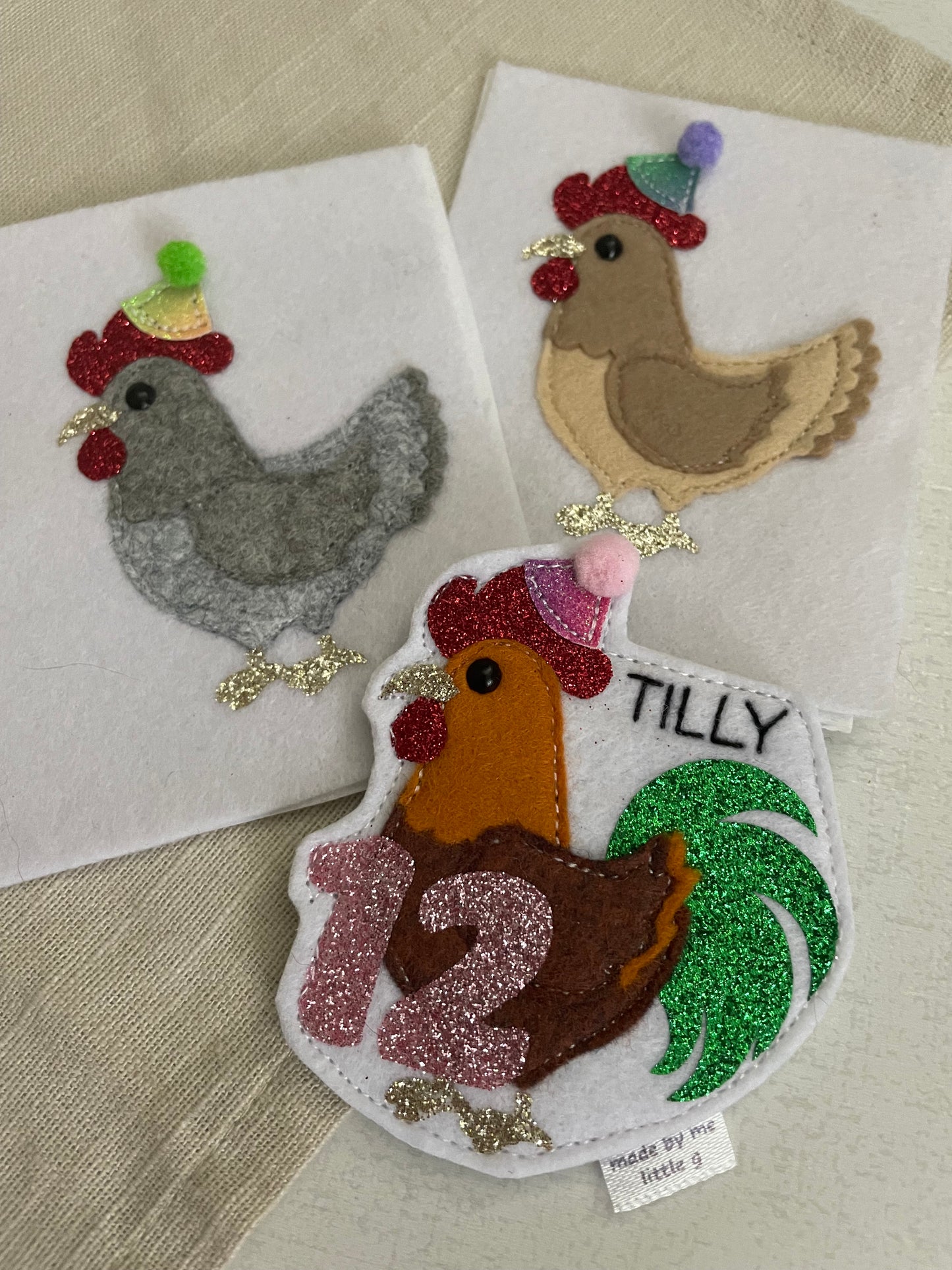 Chicken birthday badge
