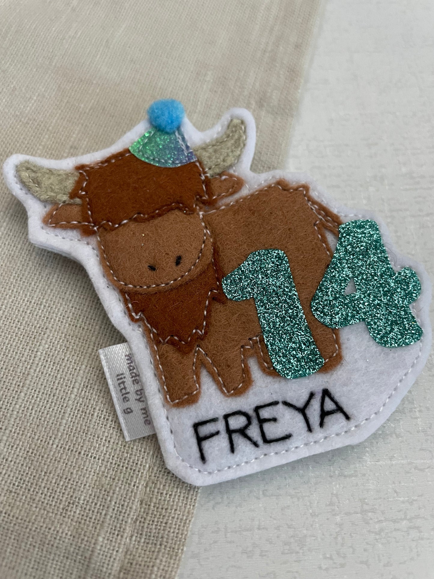 Highland Cow Birthday Badge