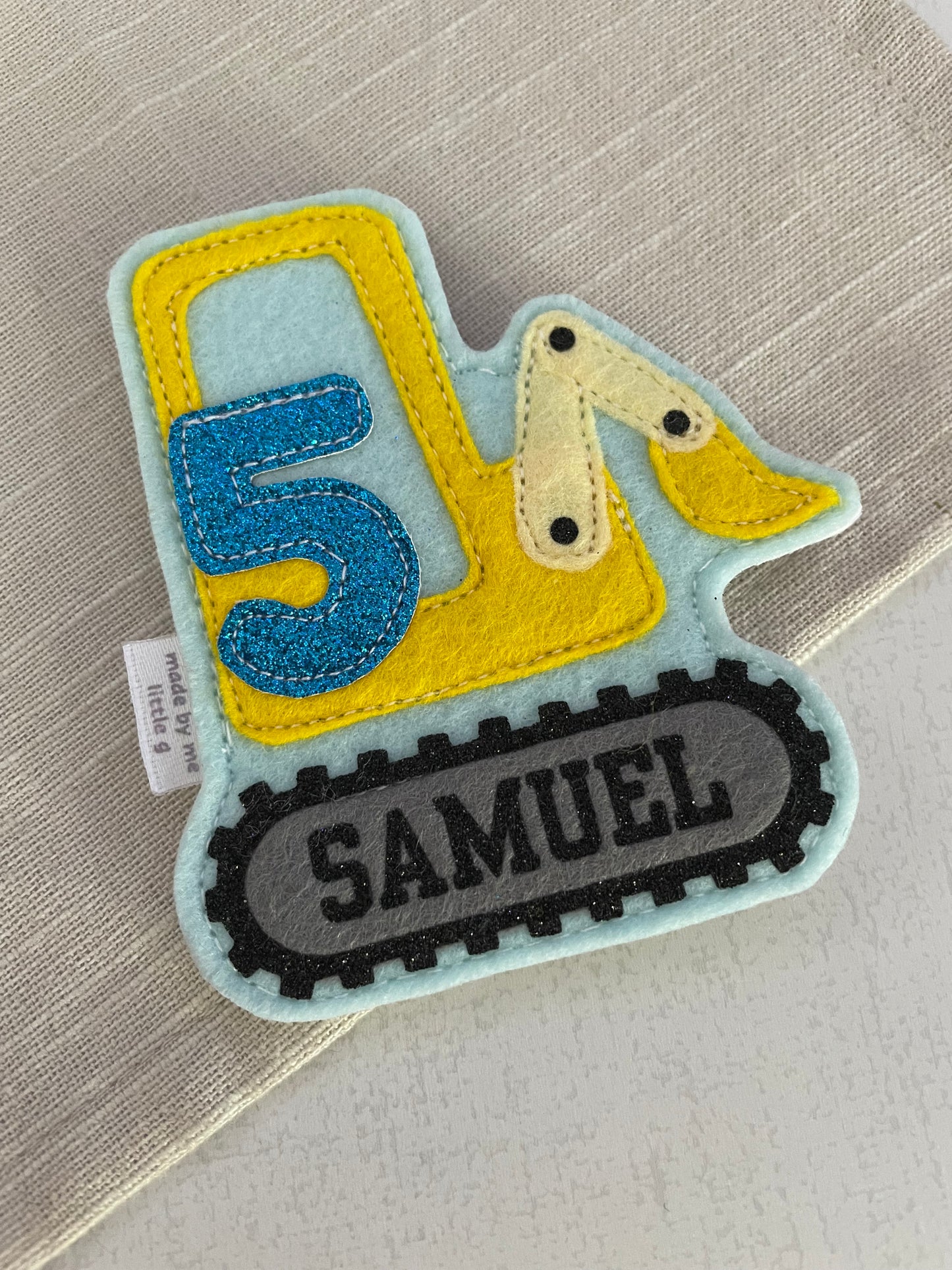 Digger birthday badge