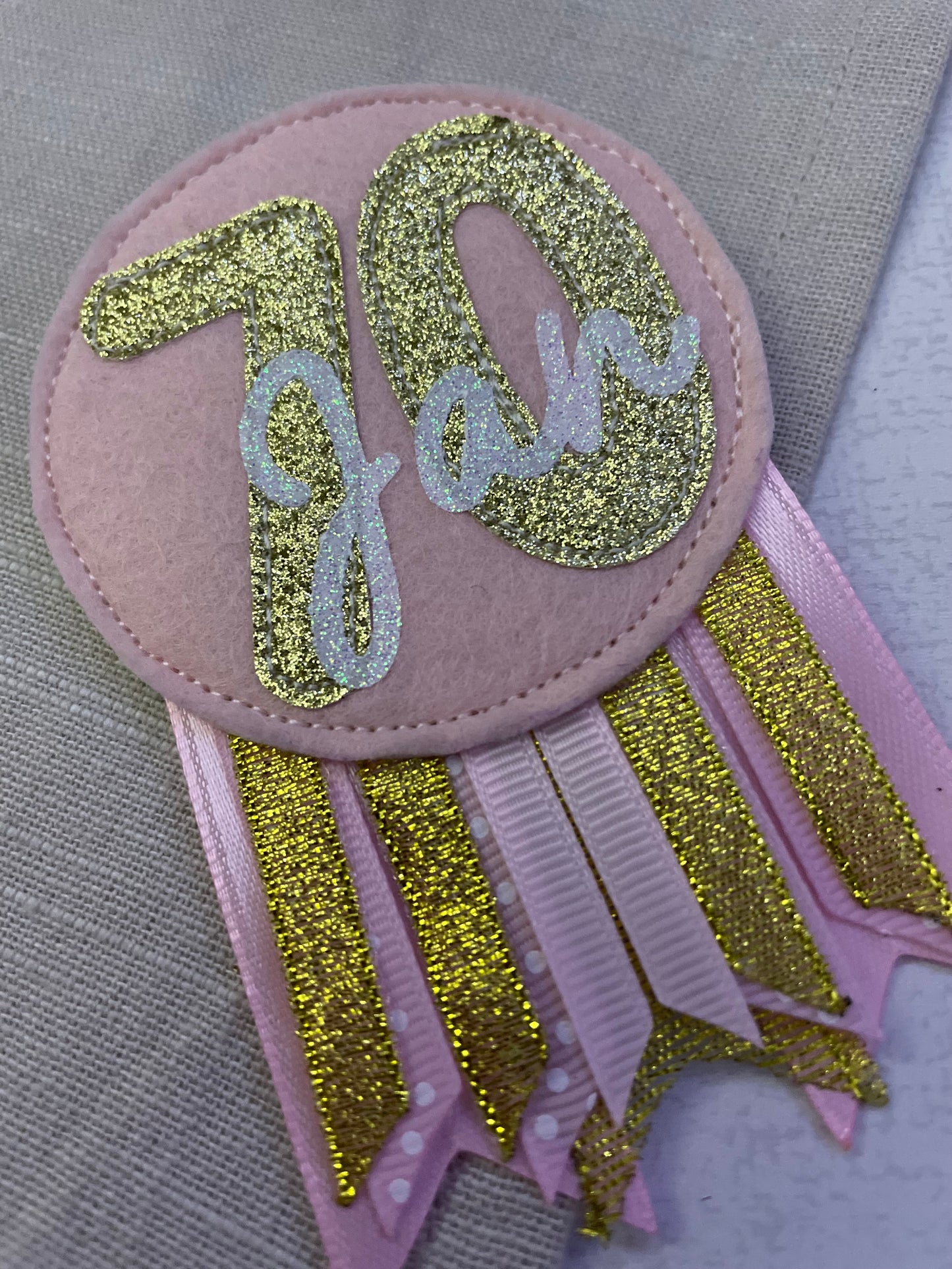 Custom colour birthday badge