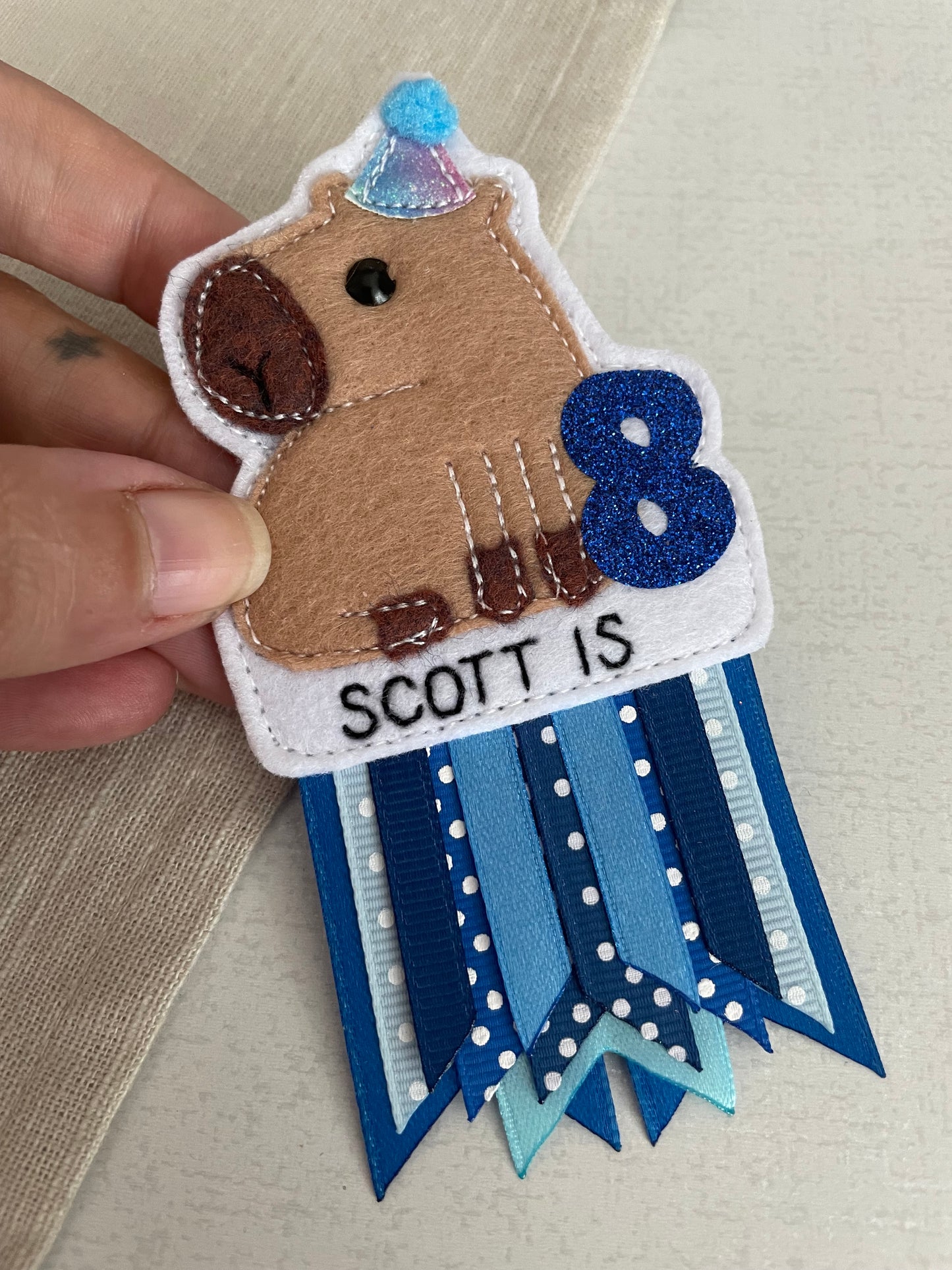 Capybara birthday badge