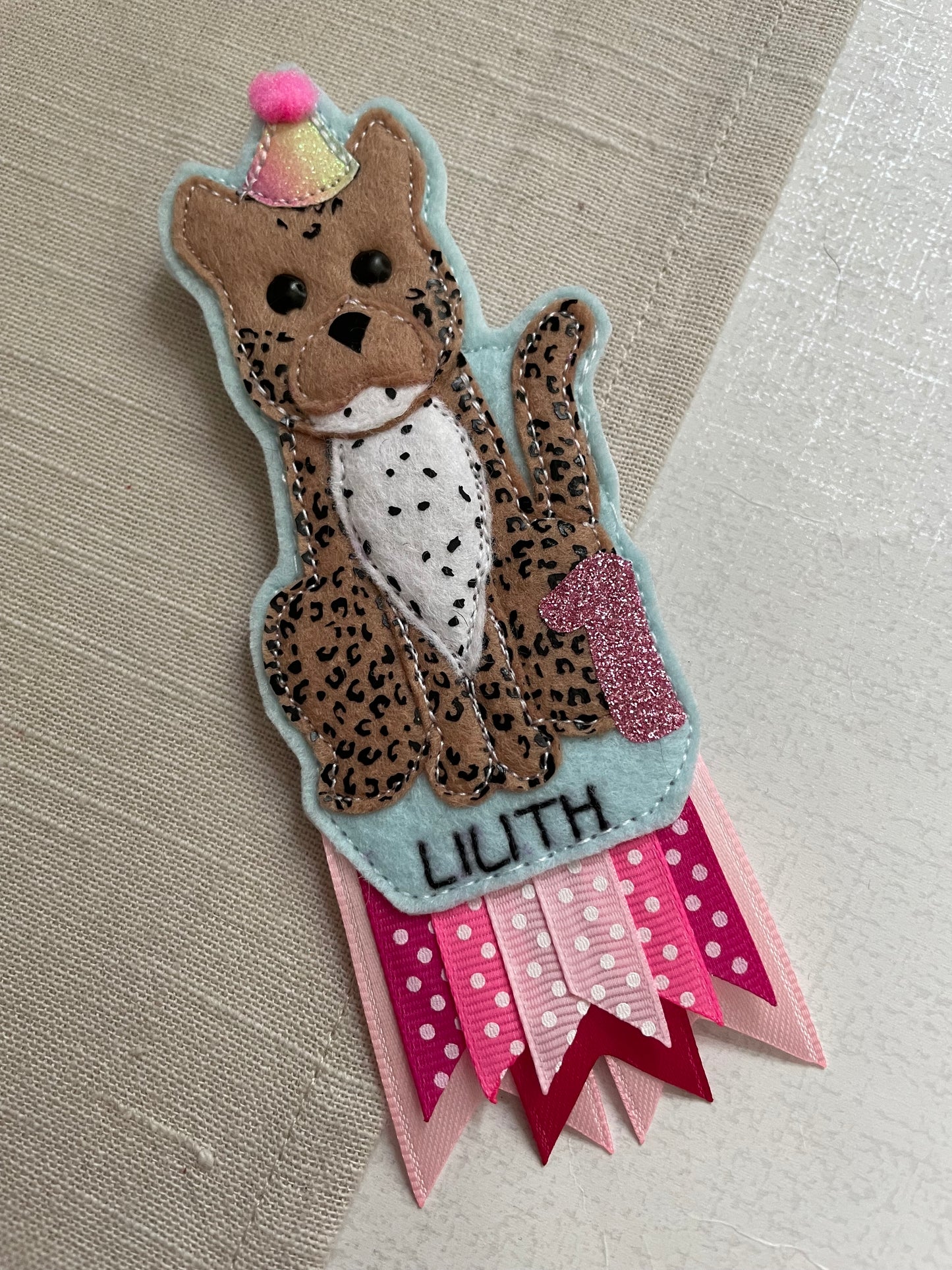 Leopard birthday badge