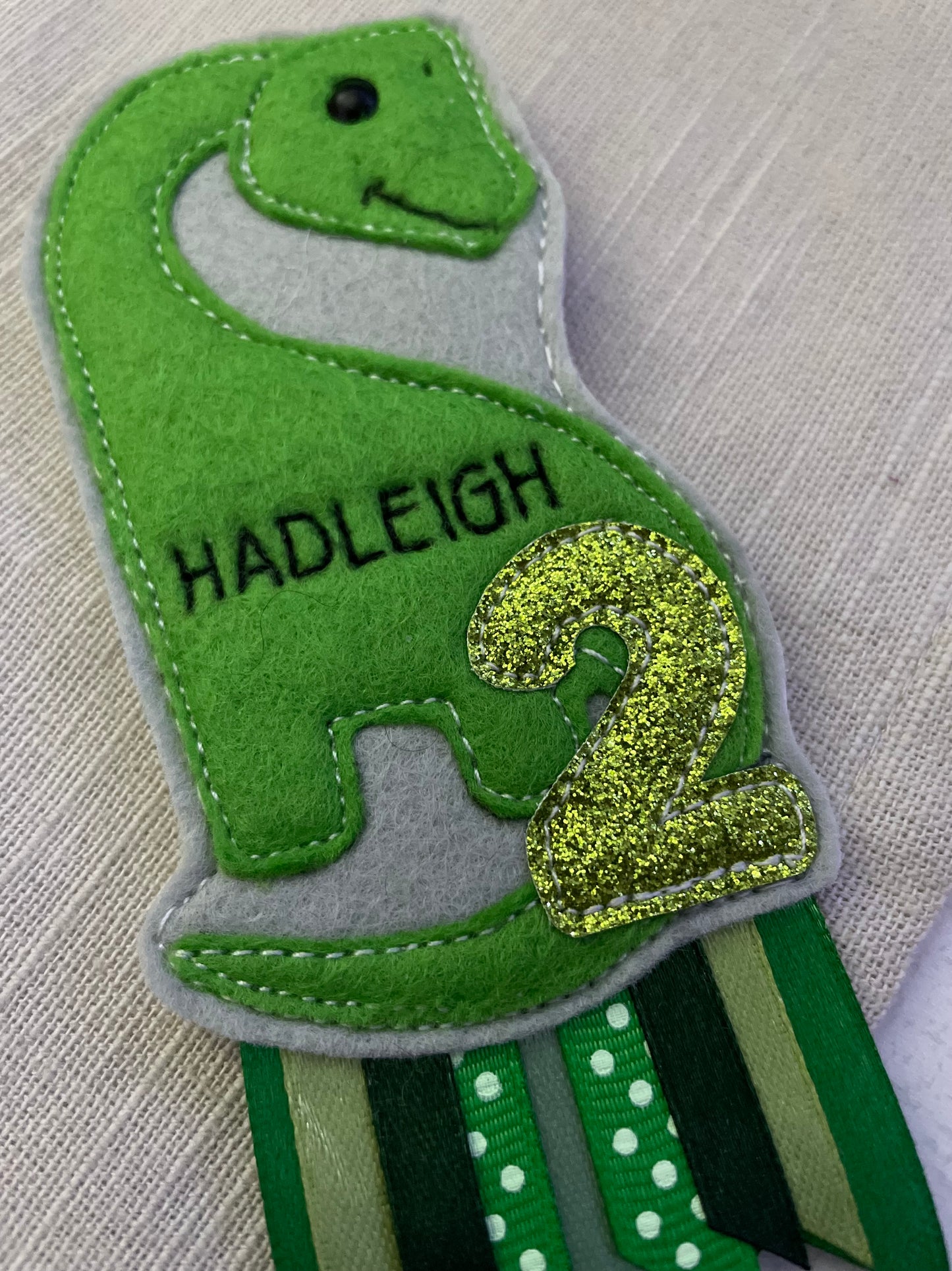 Brachiosaurus birthday badge
