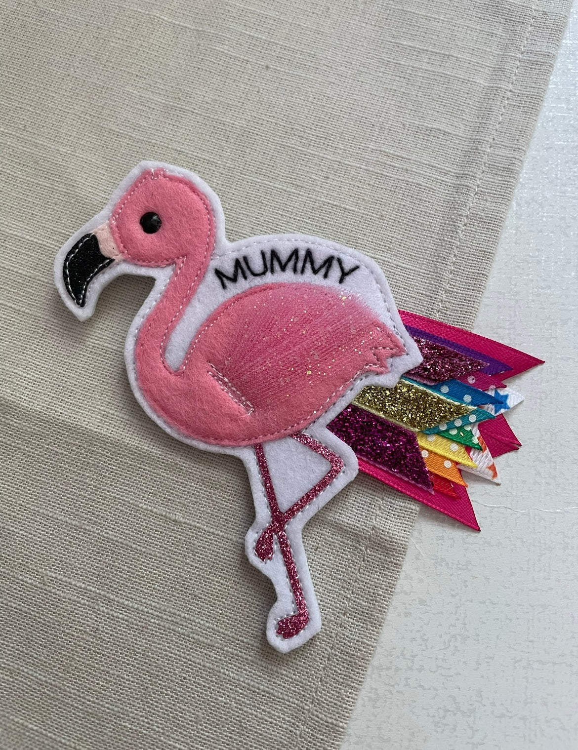 Flamingo birthday badge