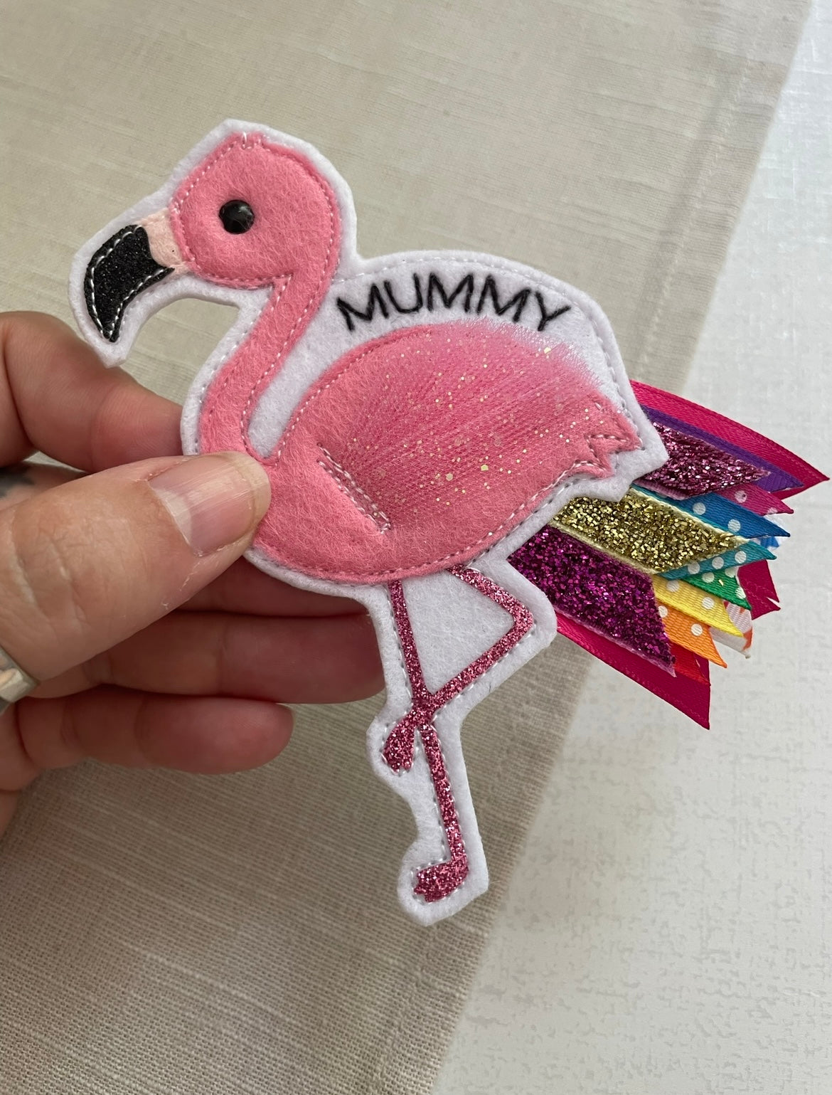 Flamingo birthday badge