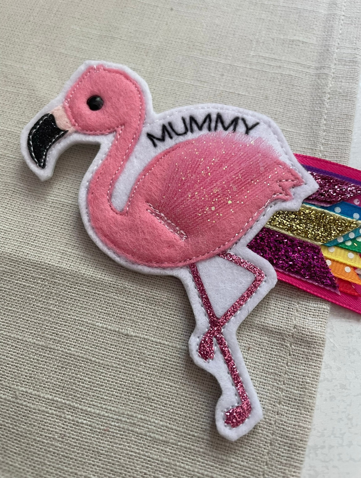 Flamingo birthday badge