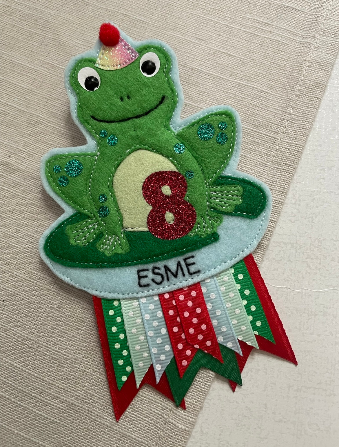 Frog birthday badge