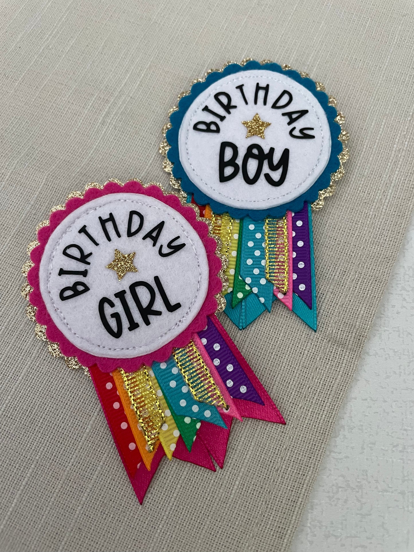 Rainbow sparkle rosette