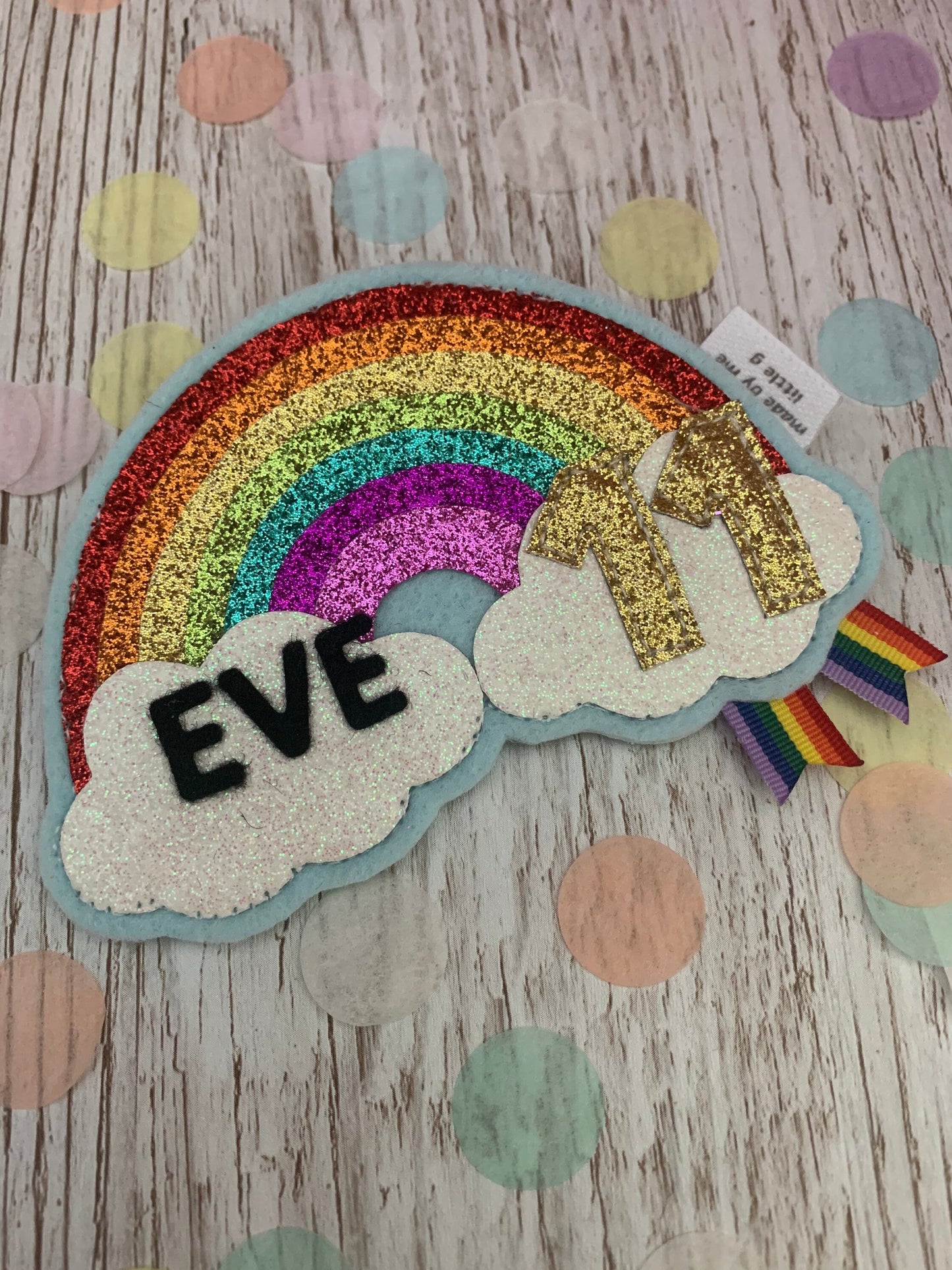 Sparkly rainbow birthday badge, birthday badge, personalised Birthday Badge, rainbow birthday badge