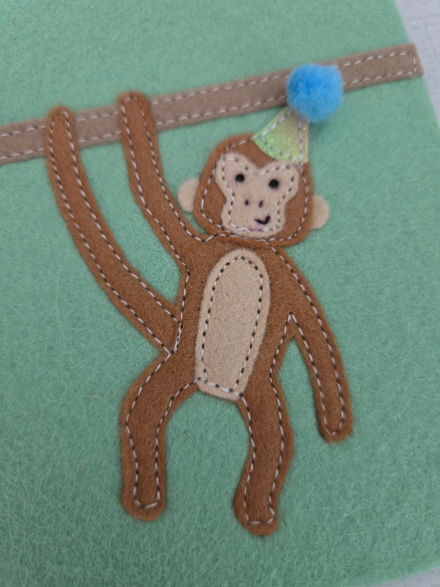 Monkey birthday badge
