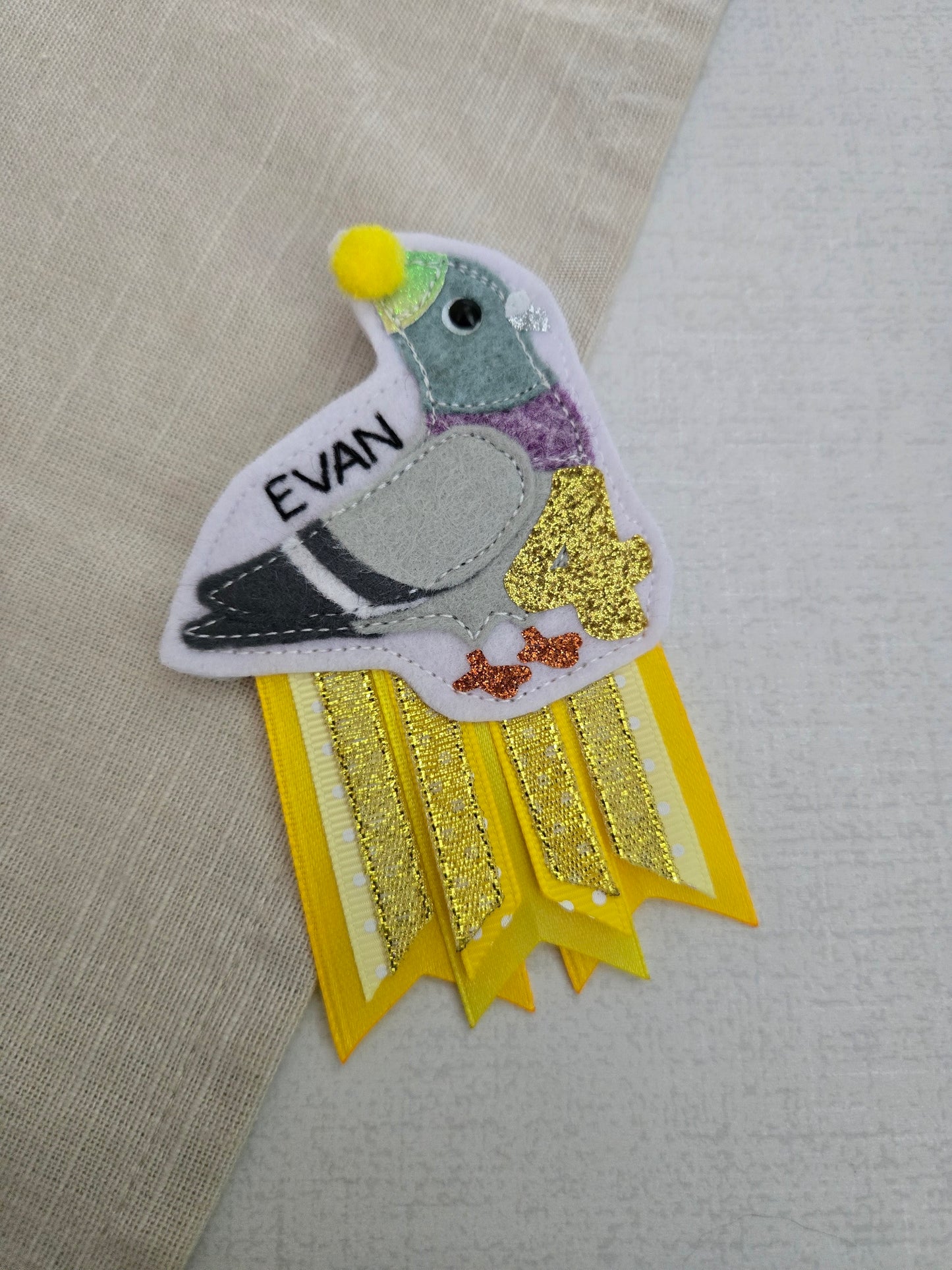 Pigeon birthday badge