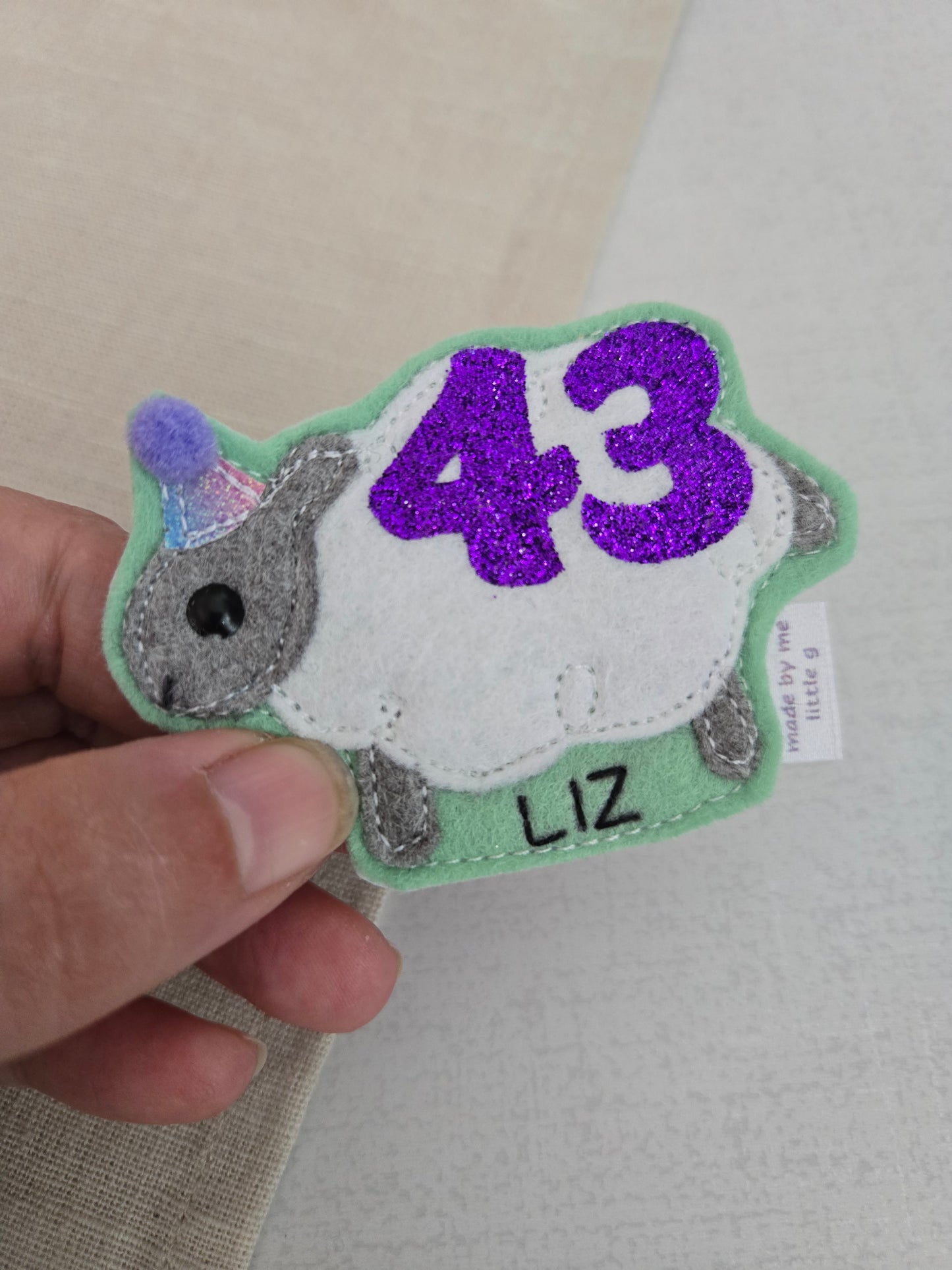 Sheep birthday badge