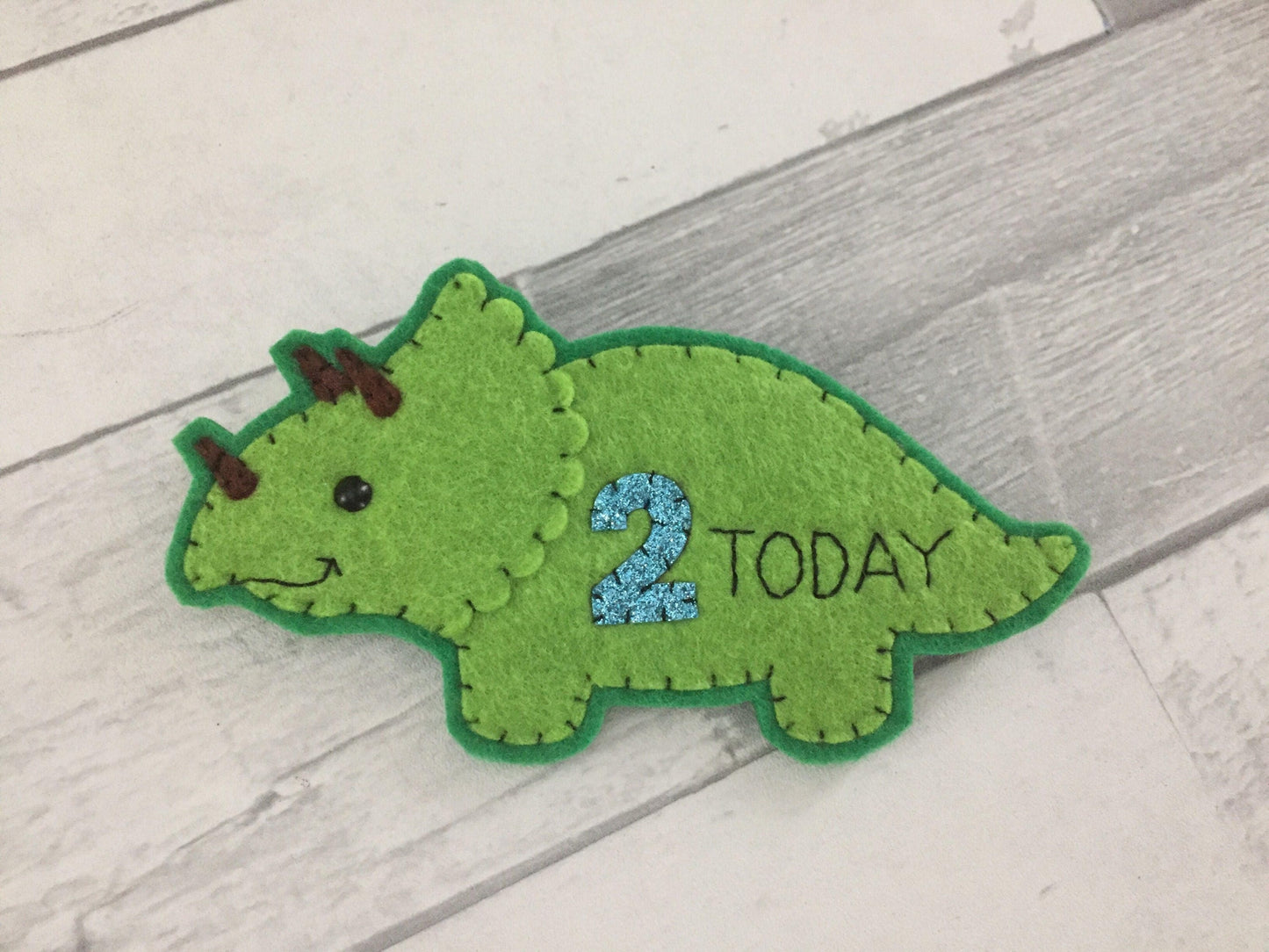 Dinosaur triceratops personalised birthday badge, birthday badge, personalised birthday badge