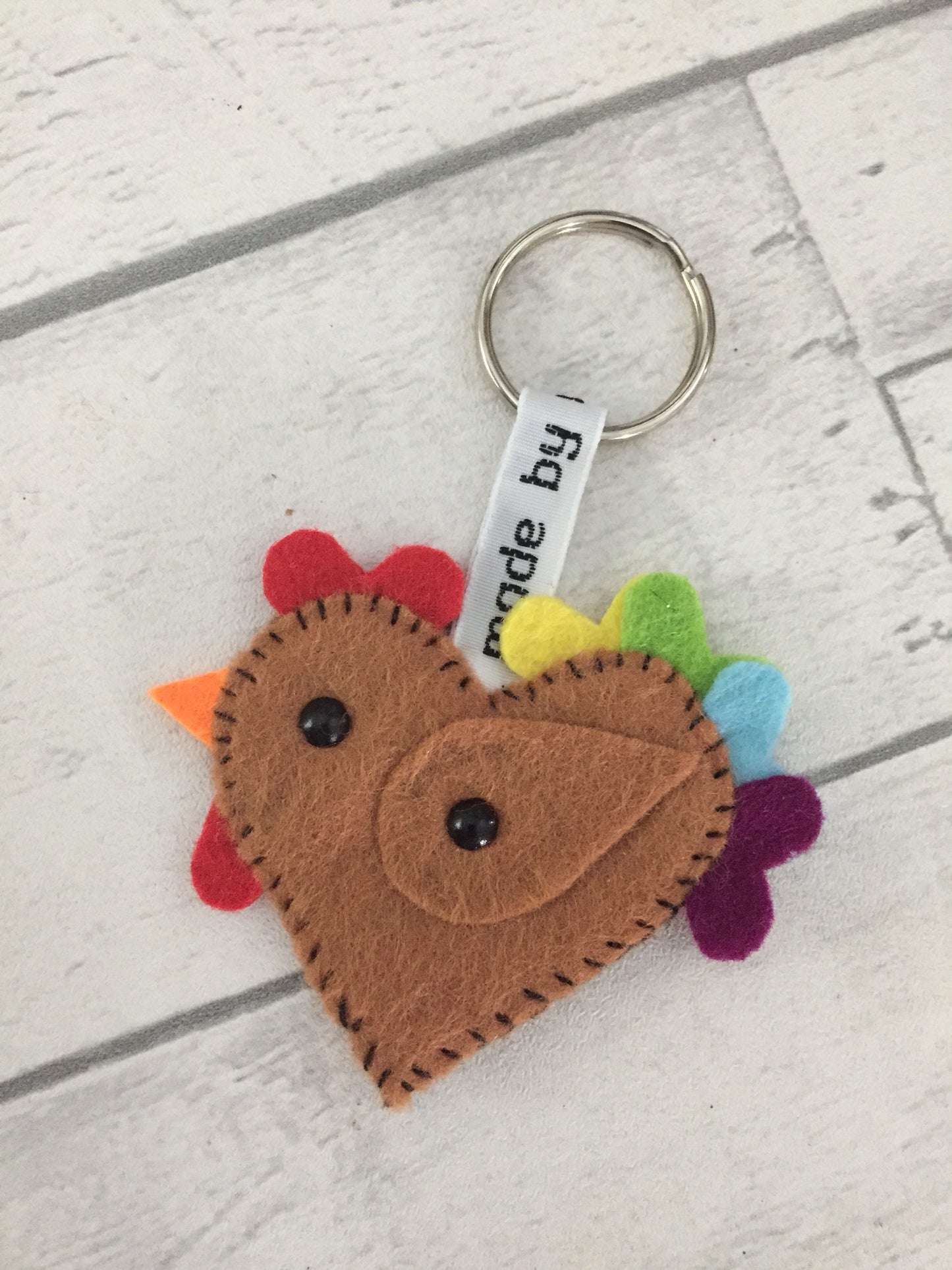 Chicken keyring, chicken keychain, cockerel keyring, cockerel keyring