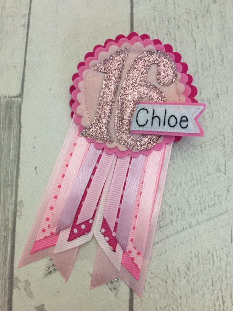 Custom personalised age birthday badge rosette, birthday badge, personalised birthday badge, name birthday badge, age birthday badge