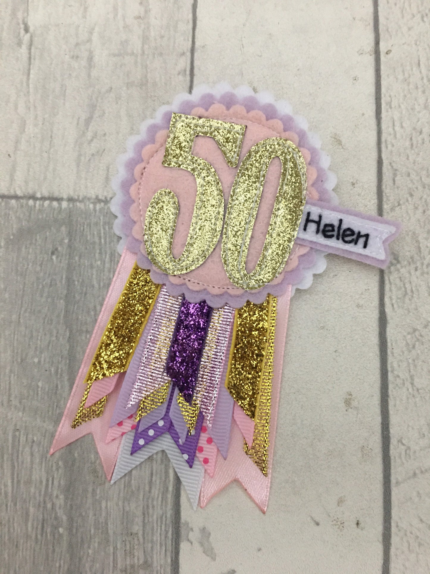Fairy personalised age birthday badge rosette, birthday badge, personalised birthday badge, pastel birthday badge