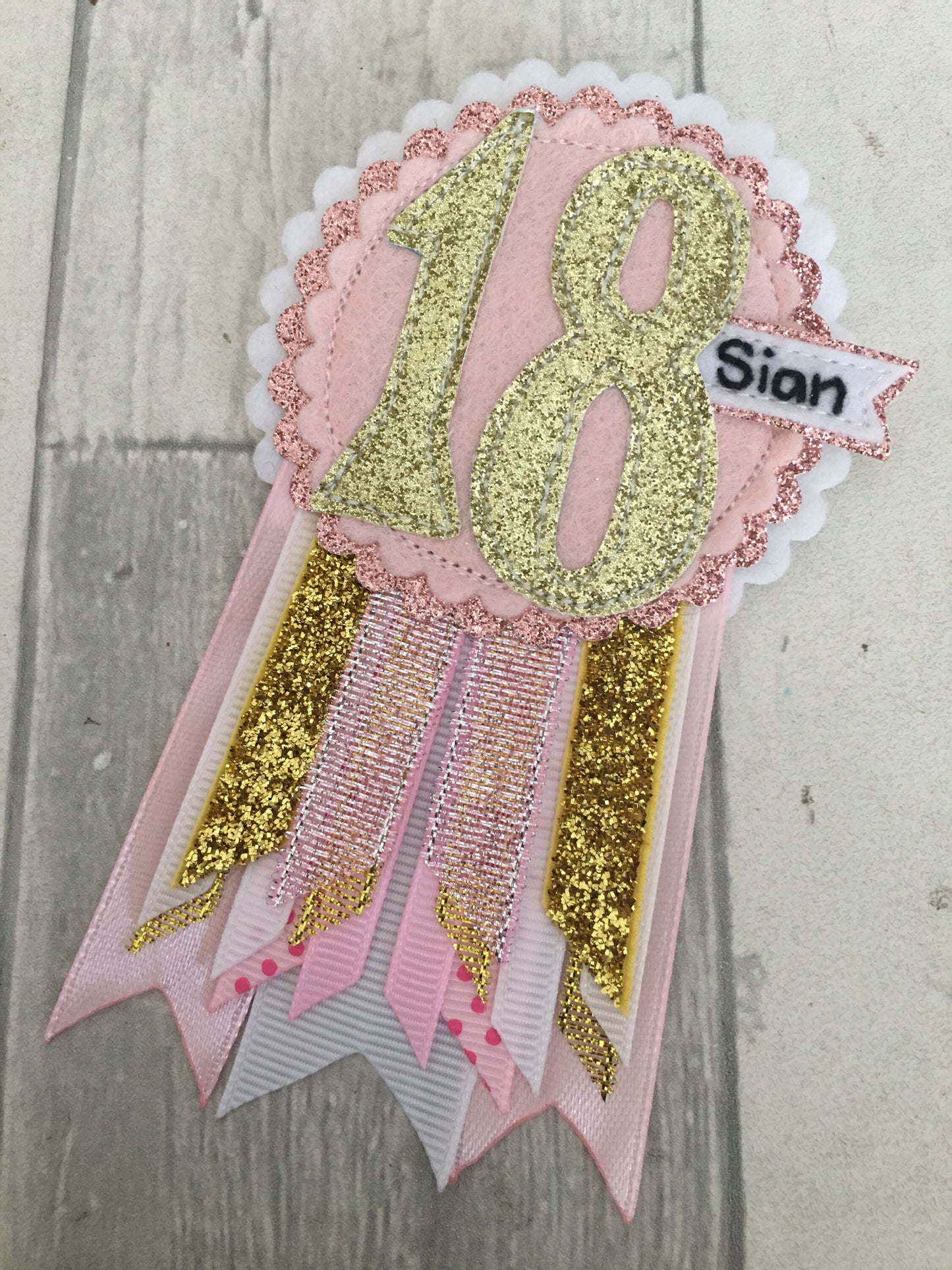 Princess personalised age birthday badge rosette, birthday badge, personalised birthday badge