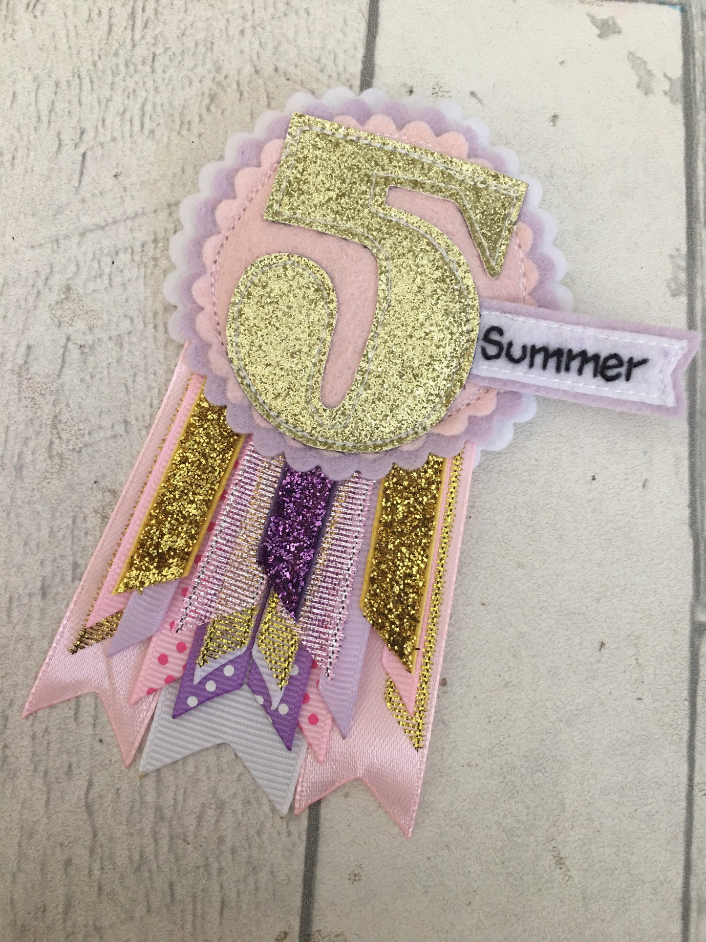 Fairy personalised age birthday badge rosette, birthday badge, personalised birthday badge, pastel birthday badge
