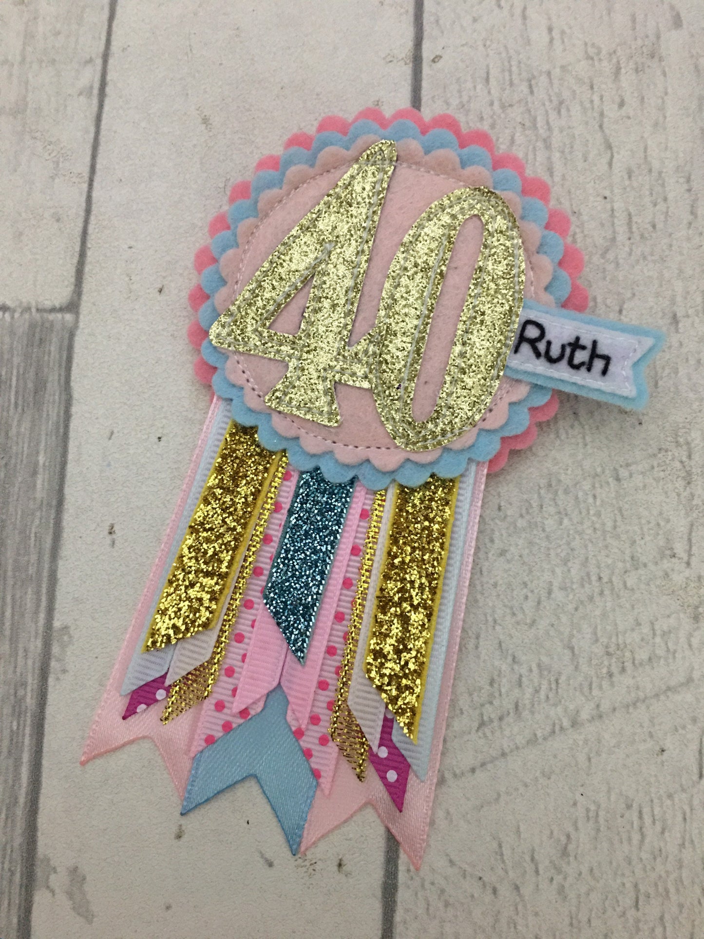 Unicorn personalised age birthday badge rosette, birthday badge, personalised birthday badge