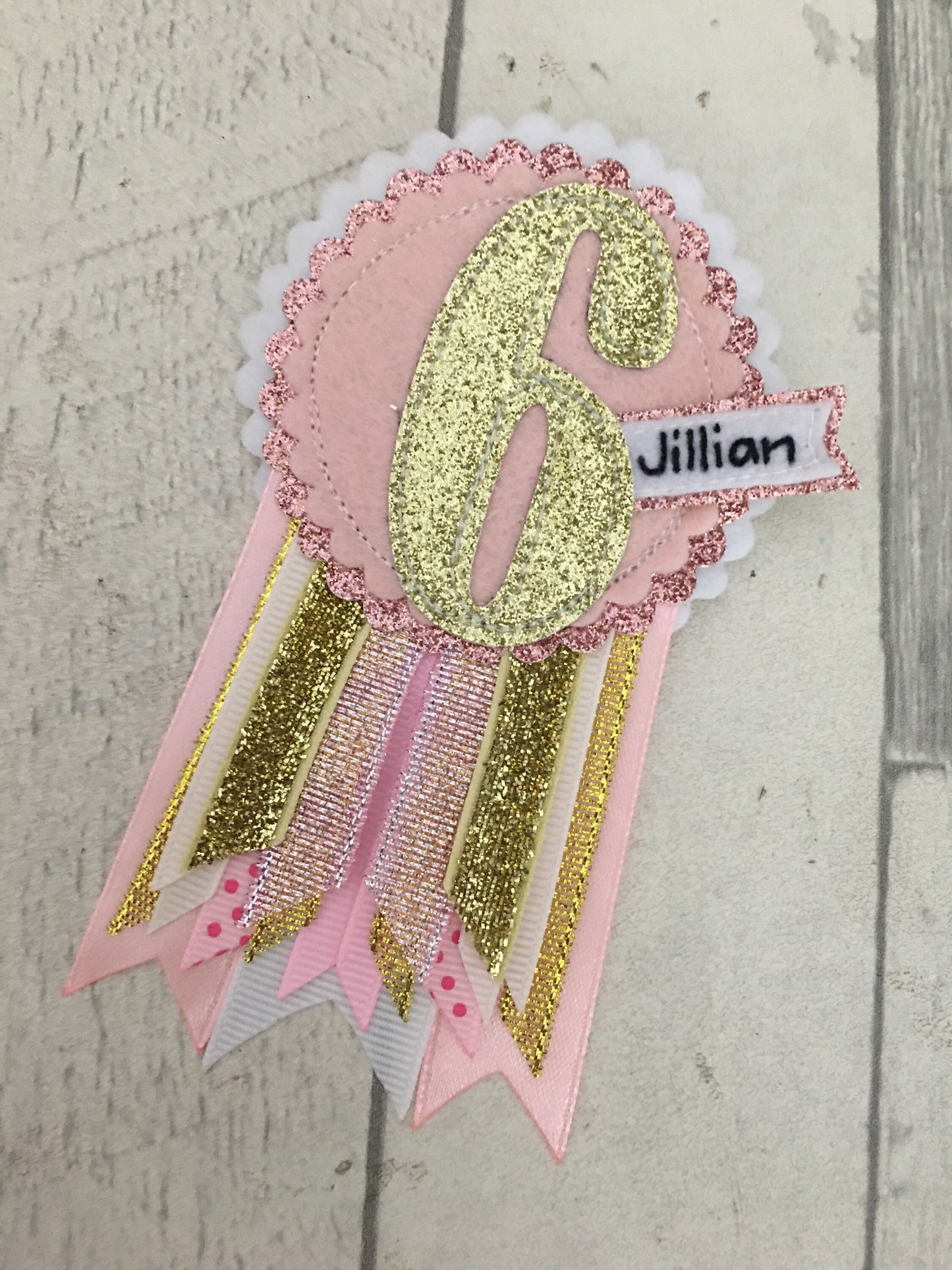 Princess personalised age birthday badge rosette, birthday badge, personalised birthday badge