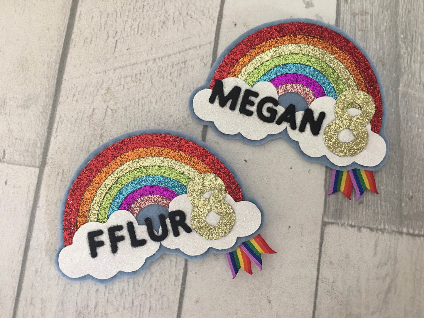 Sparkly rainbow birthday badge, birthday badge, personalised Birthday Badge, rainbow birthday badge