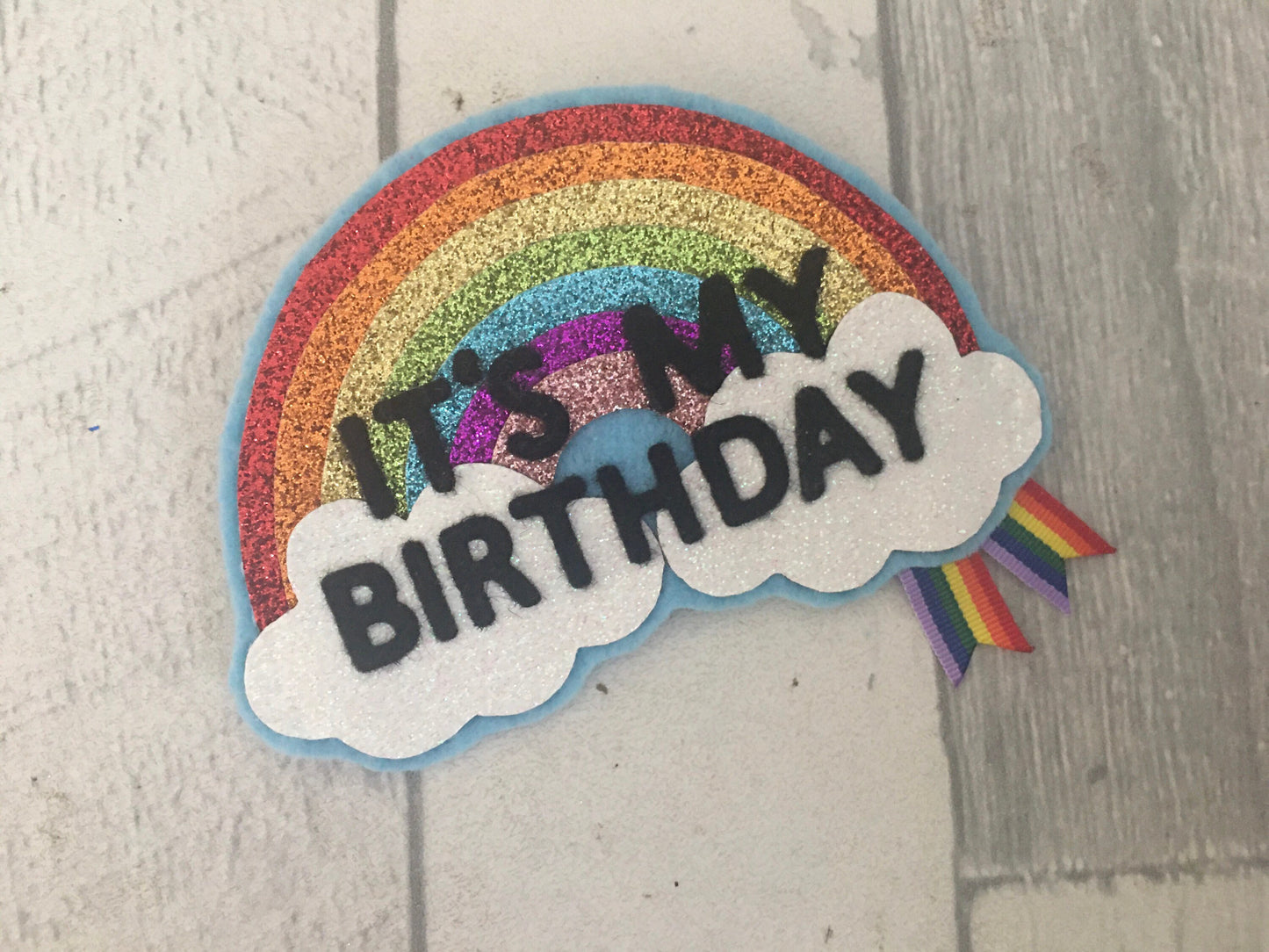 Rainbow sparkle birthday badge, rainbow birthday badge, sparkly rainbow badge, sparkly rainbow birthday badge