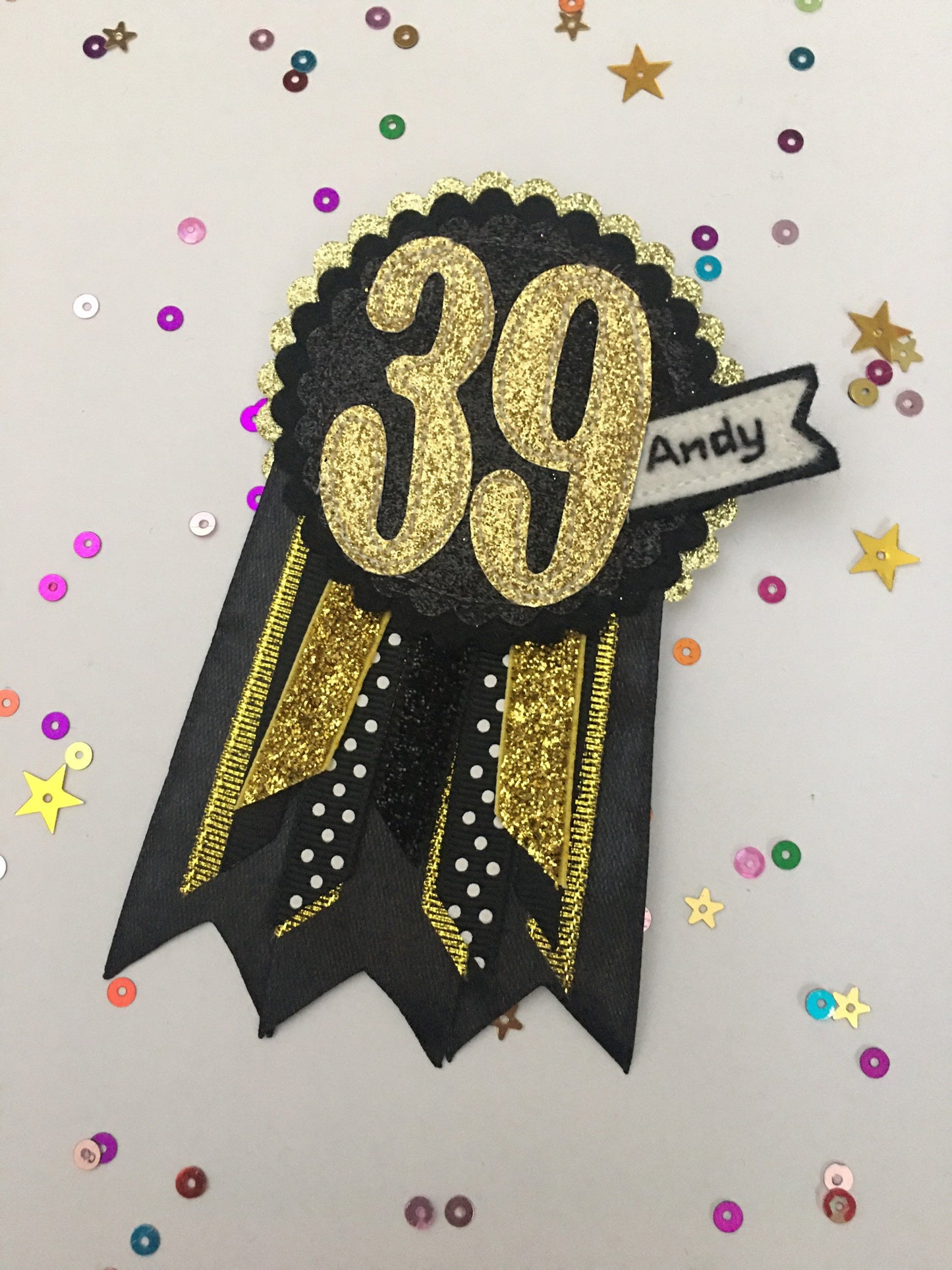 Custom personalised age birthday badge rosette, birthday badge, personalised birthday badge, name birthday badge, age birthday badge