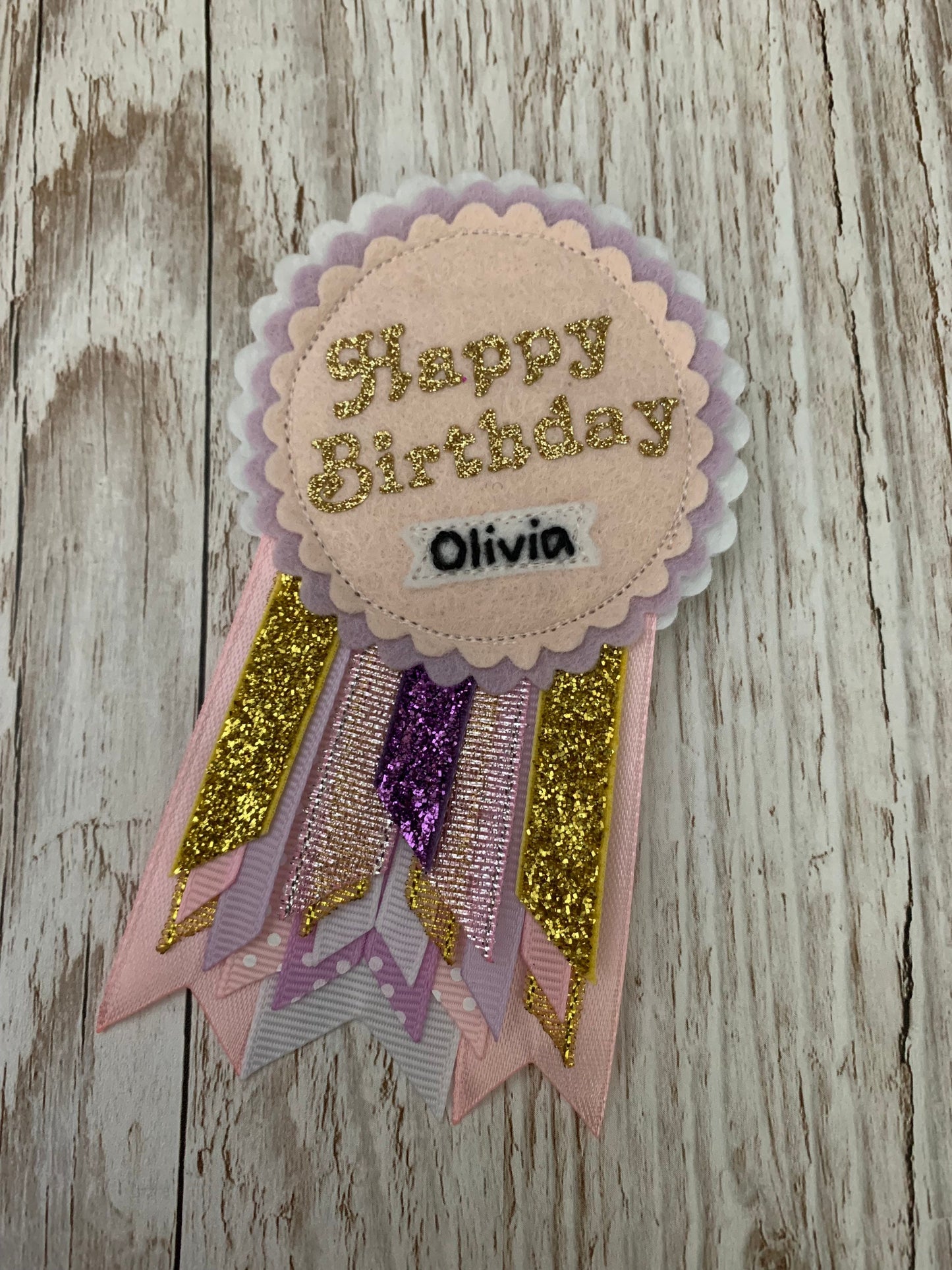 Fairy personalised age birthday badge rosette, birthday badge, personalised birthday badge, pastel birthday badge