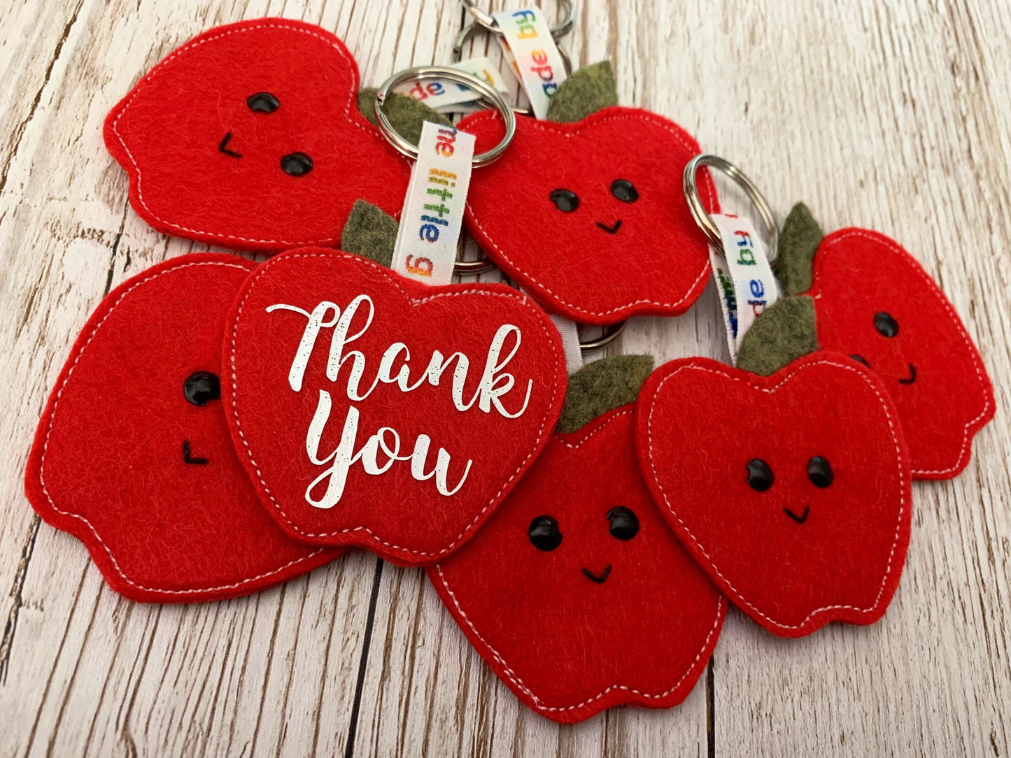 Teachers apple thank you, diolch keyring, teachers gift, thank you gift