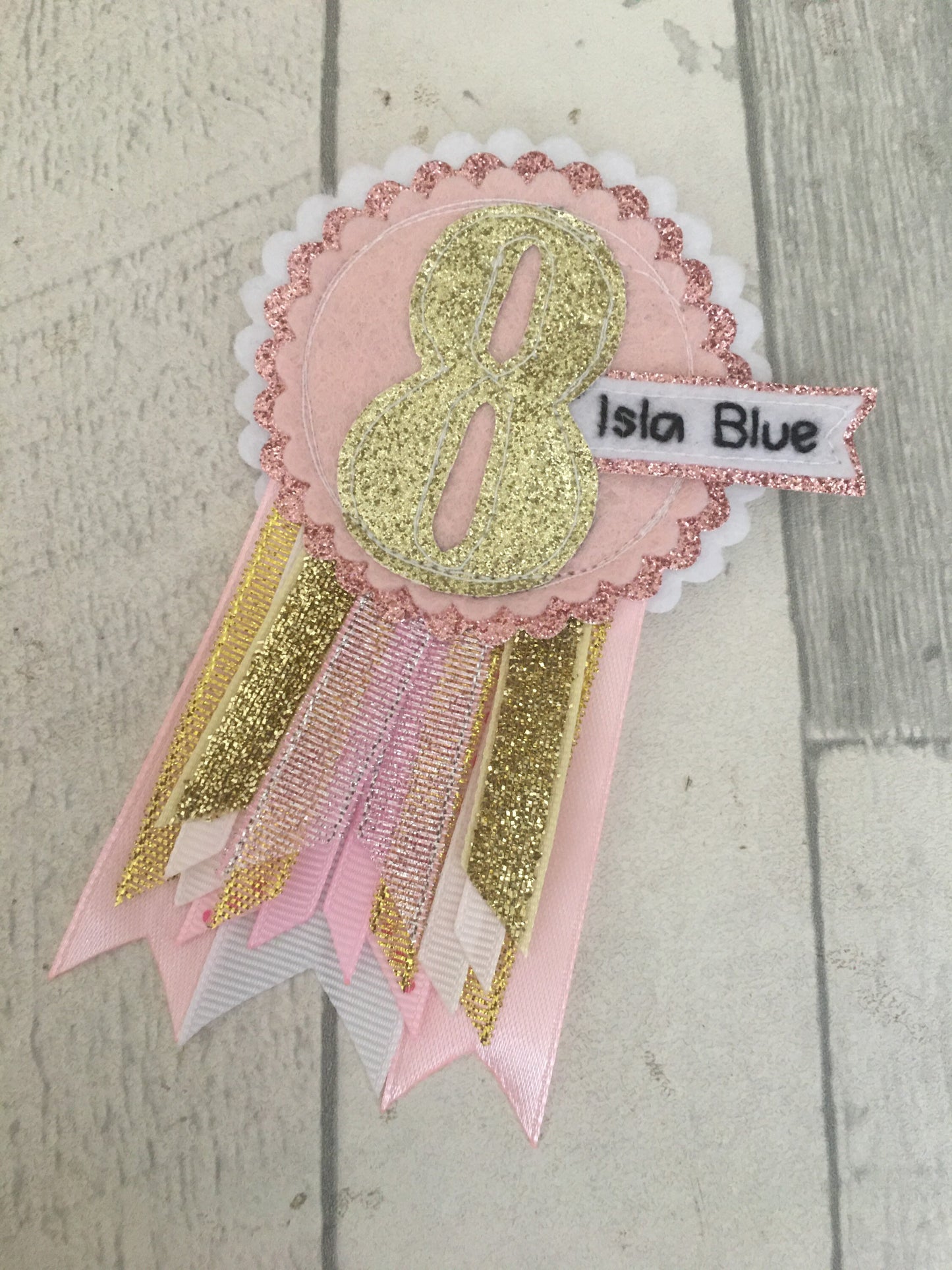 Princess personalised age birthday badge rosette, birthday badge, personalised birthday badge
